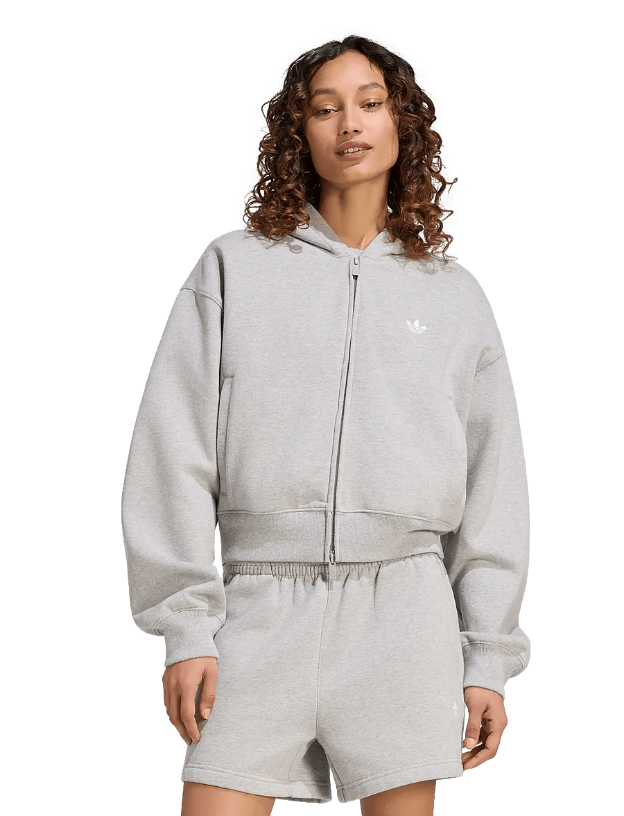adidas Originals - ESS FL CP FZ HD - overdele - mgreyh - 2