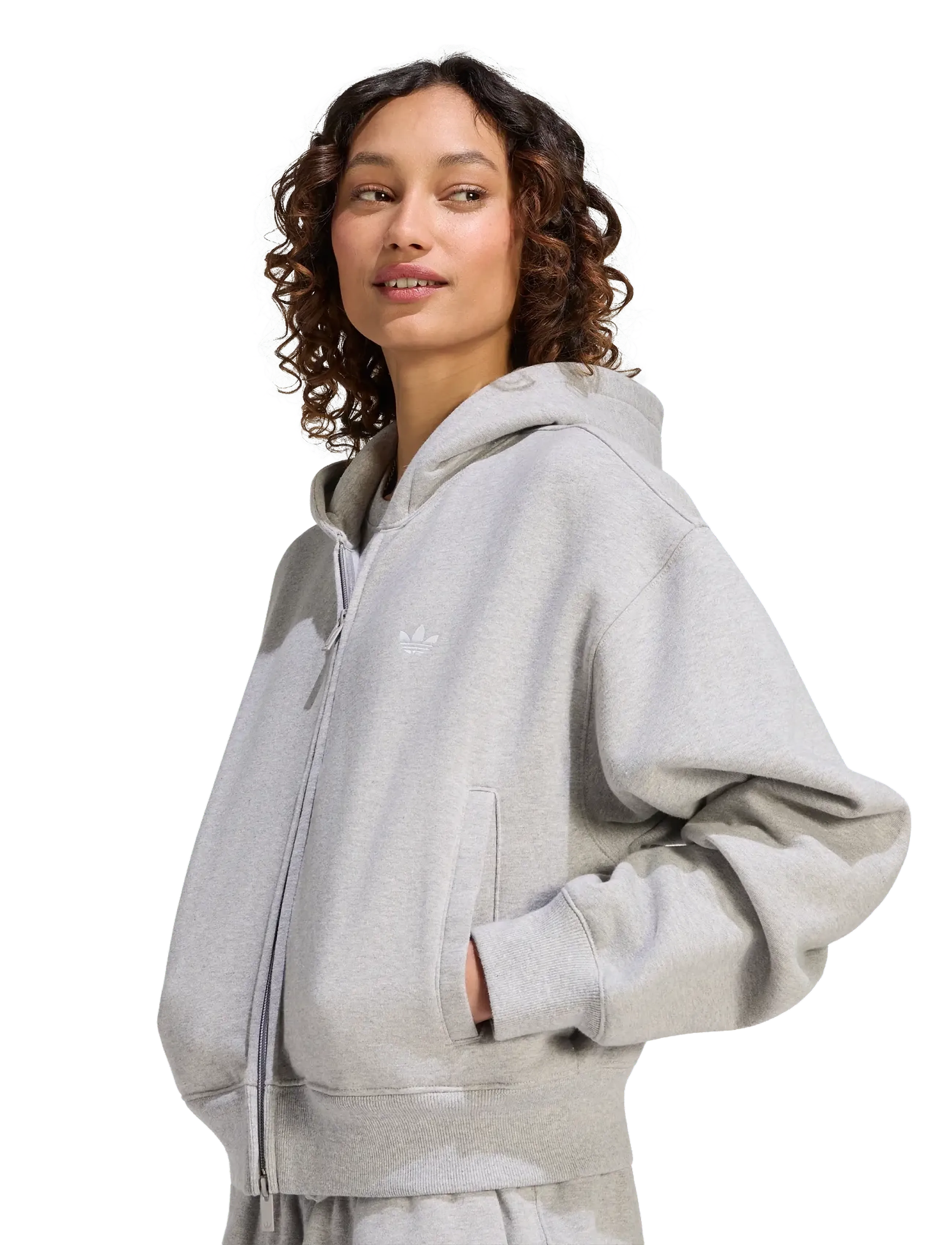 adidas Originals - ESS FL CP FZ HD - mgreyh - 4