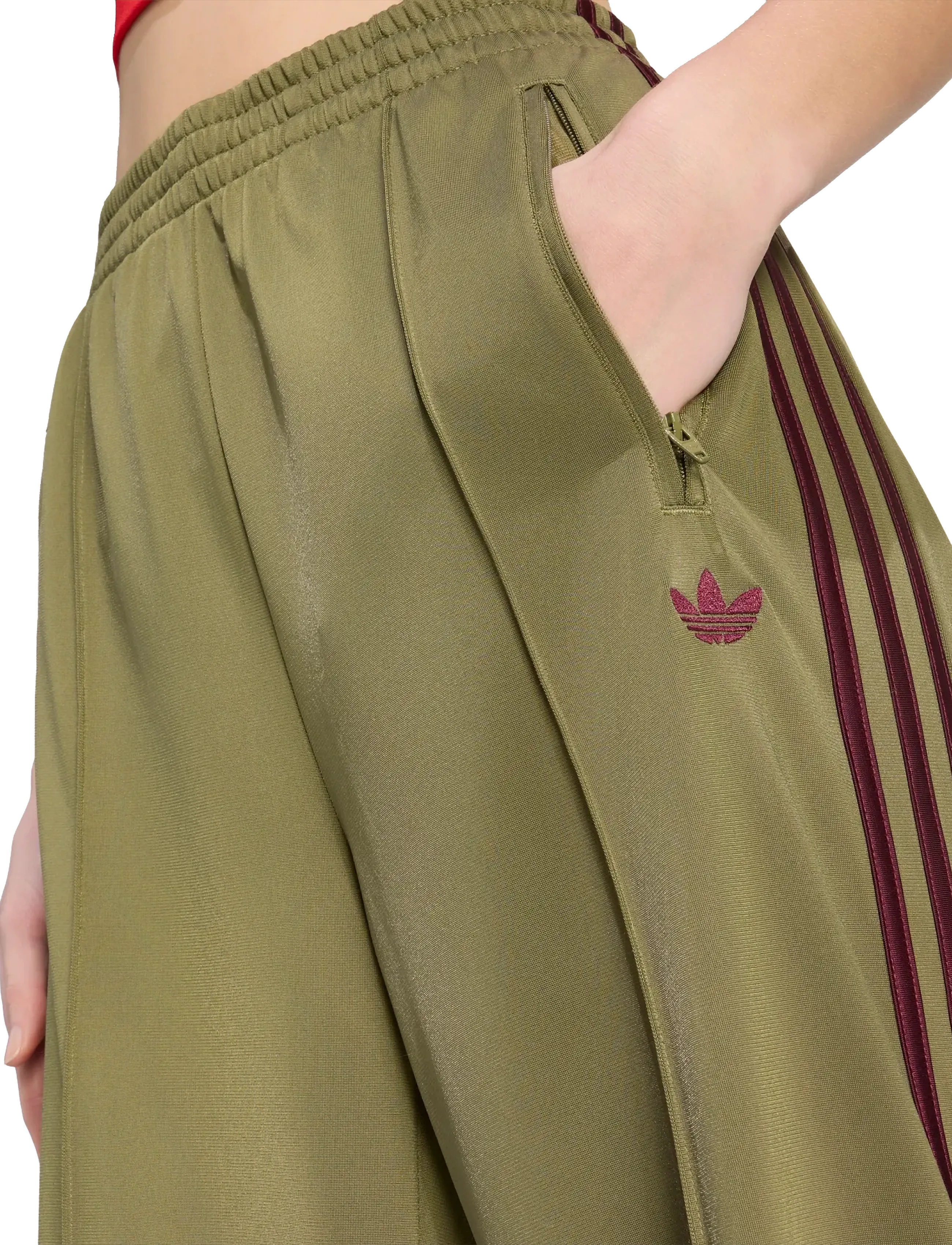 adidas Originals - FB LOOSE TP - vabaajapüksid - focoli/maroon - 2
