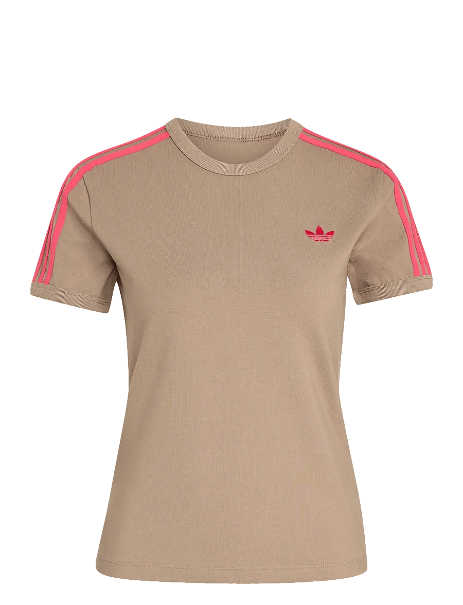 adidas Originals - 3S TEE SLIM - t-shirts - khasix/powpnk - 1