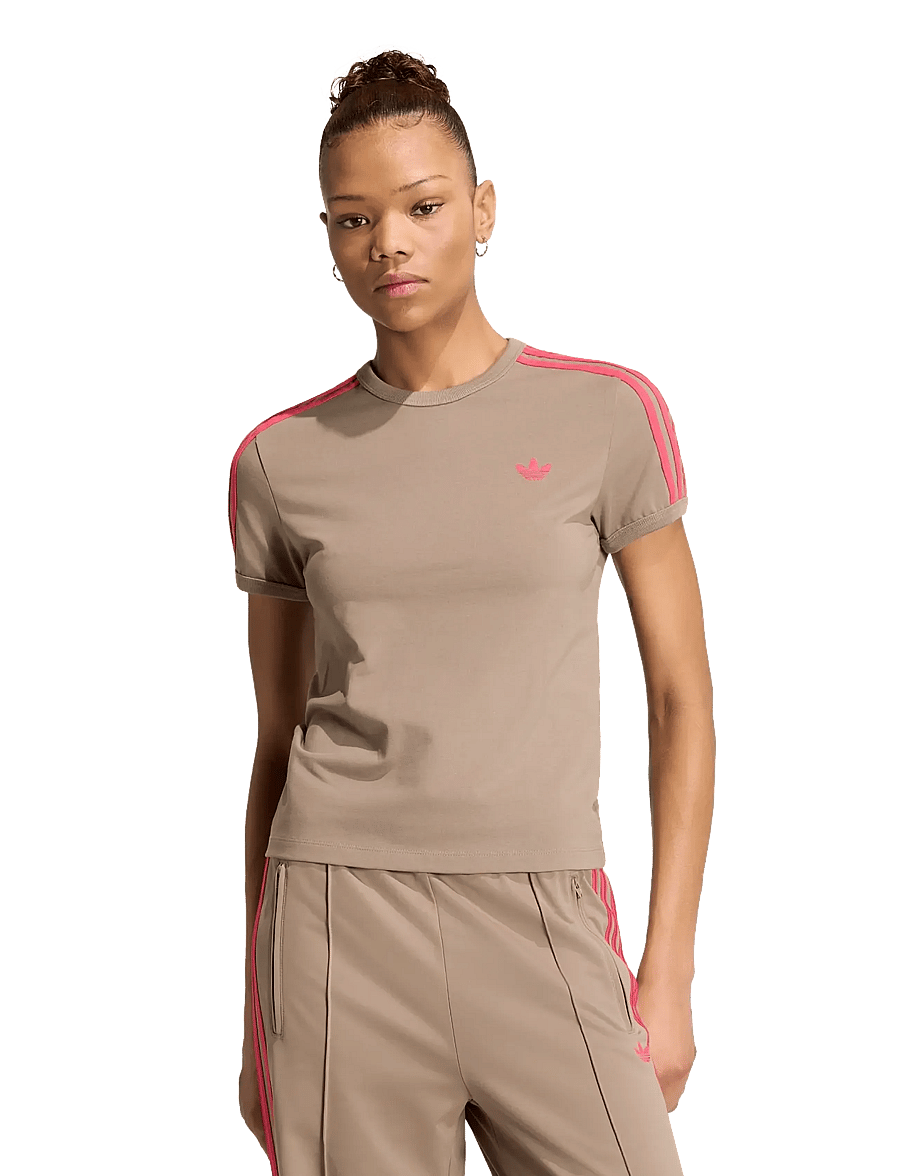 adidas Originals - 3S TEE SLIM - t-shirts - khasix/powpnk - 3