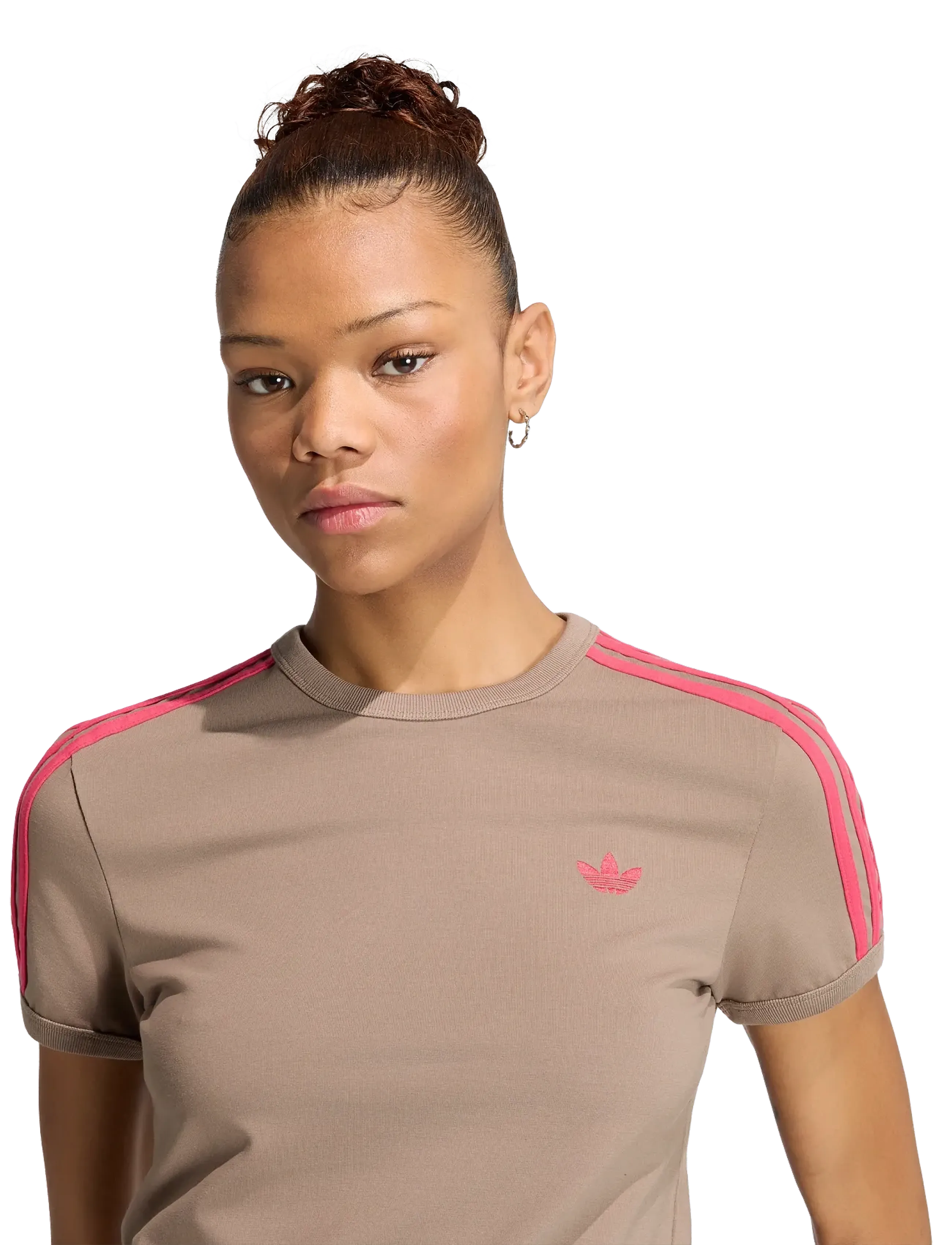 adidas Originals - 3S TEE SLIM - t-shirts - khasix/powpnk - 4