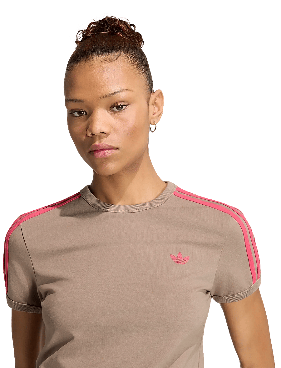 adidas Originals - 3S TEE SLIM - t-shirts - khasix/powpnk - 4