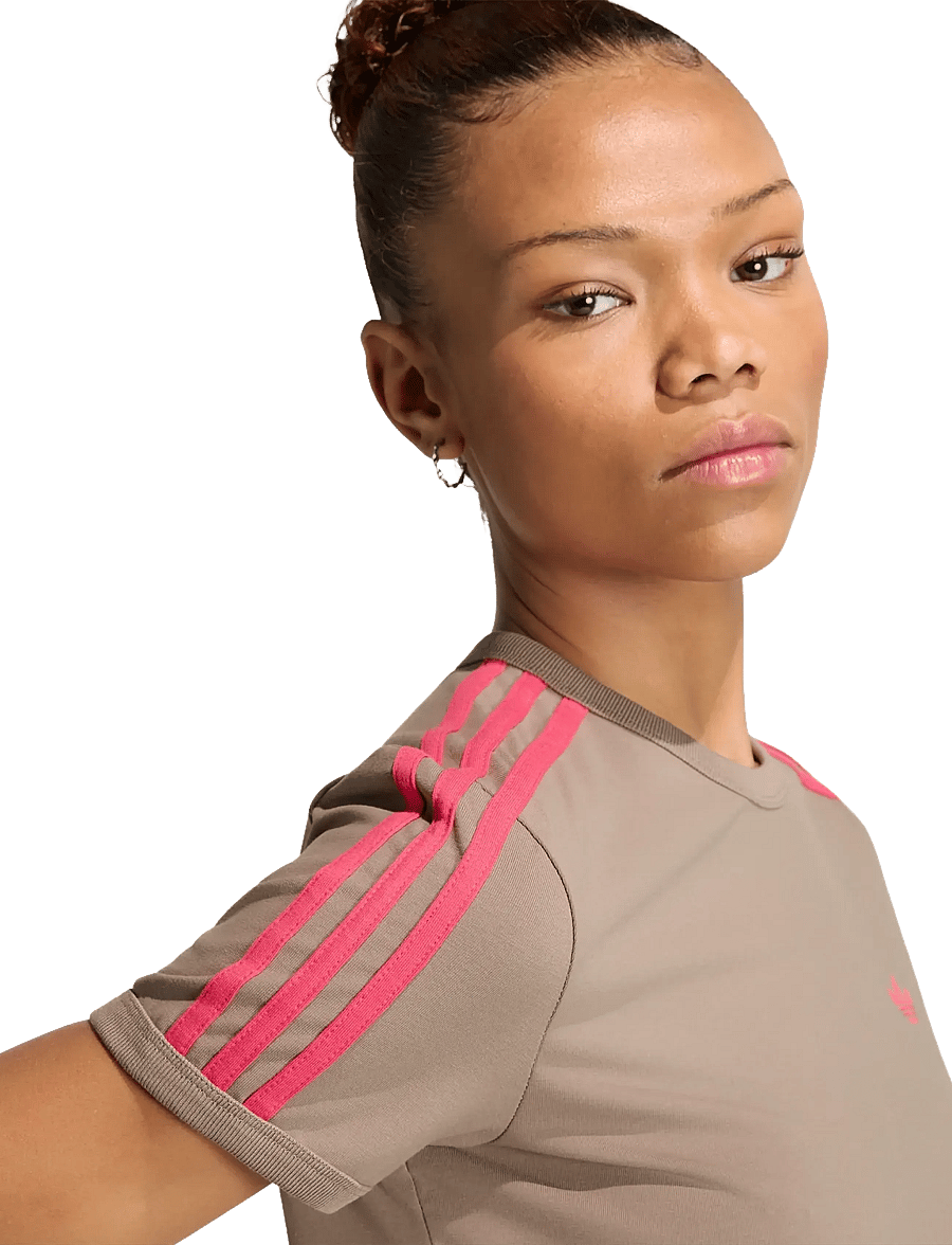 adidas Originals - 3S TEE SLIM - t-shirts - khasix/powpnk - 5