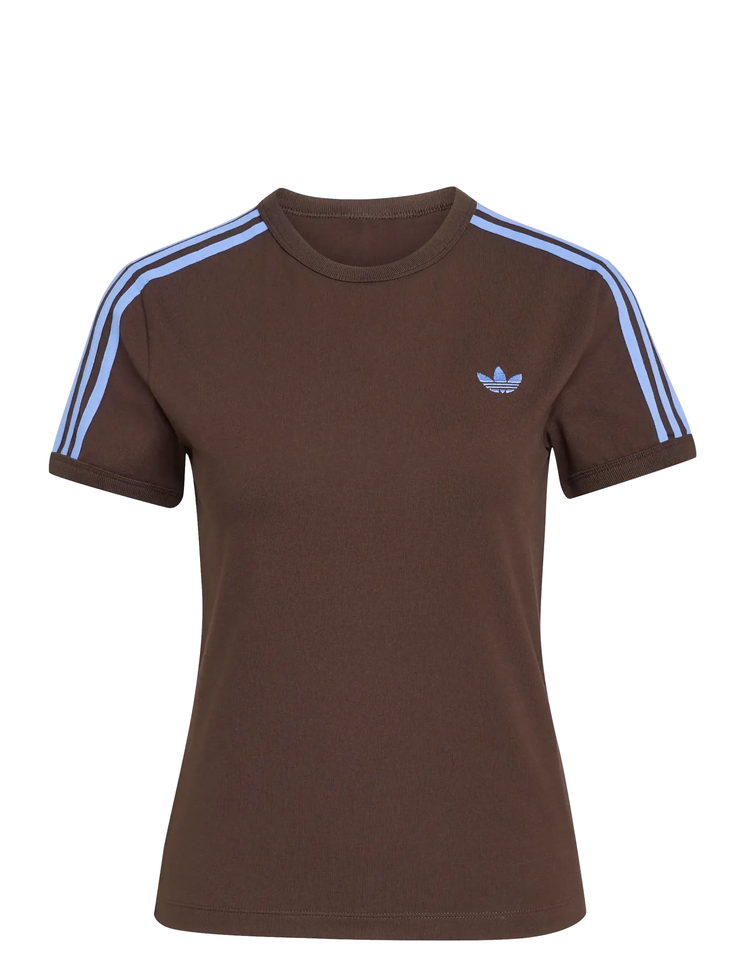 adidas Originals 3S TEE SLIM - T-shirts - AUCO/BLUFUS / brown