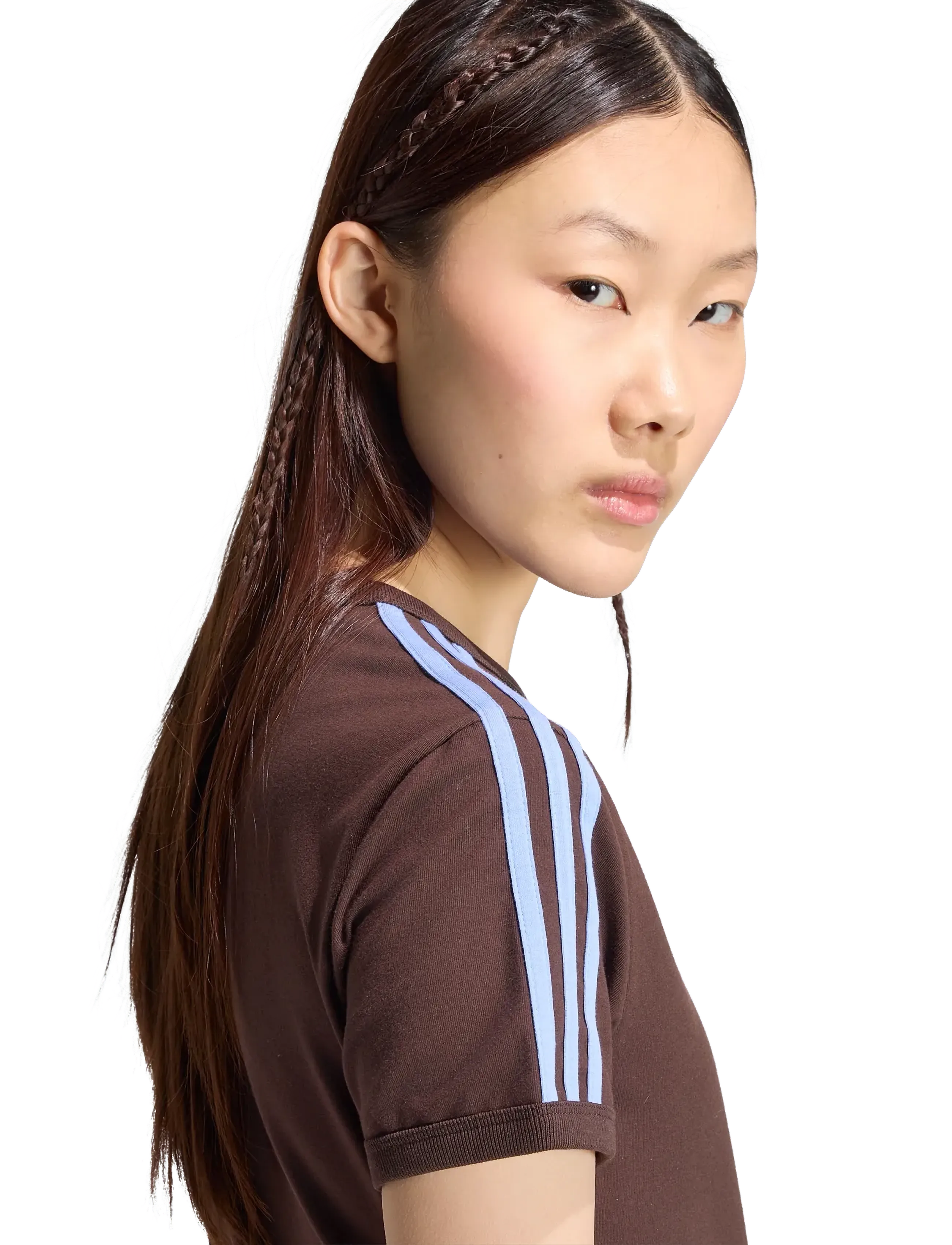 adidas Originals - 3S TEE SLIM - t-shirts - auco/blufus - 4