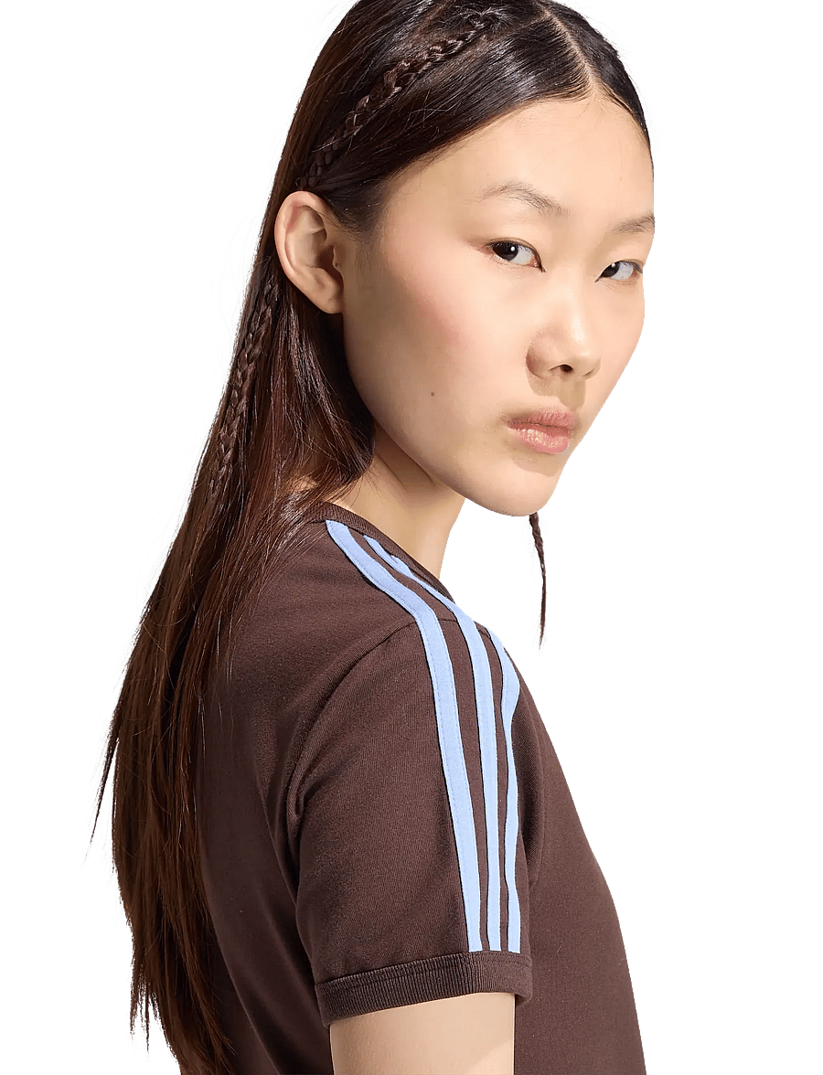 adidas Originals - 3S TEE SLIM - t-shirts - auco/blufus - 4