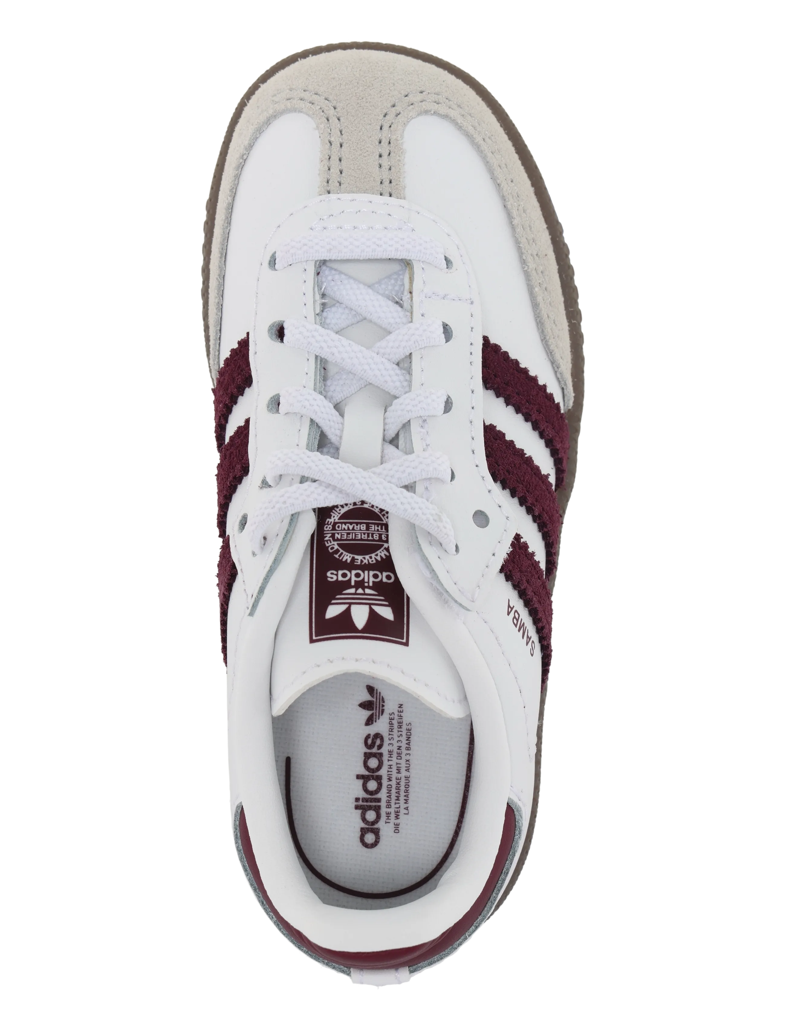adidas Originals - SAMBA OG CF EL I - låga sneakers - ftwwht/maroon/gum5 - 3