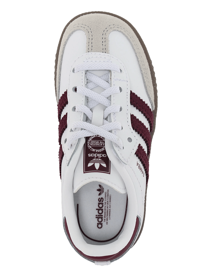 adidas Originals - SAMBA OG CF EL I - low-top sneakers - ftwwht/maroon/gum5 - 3