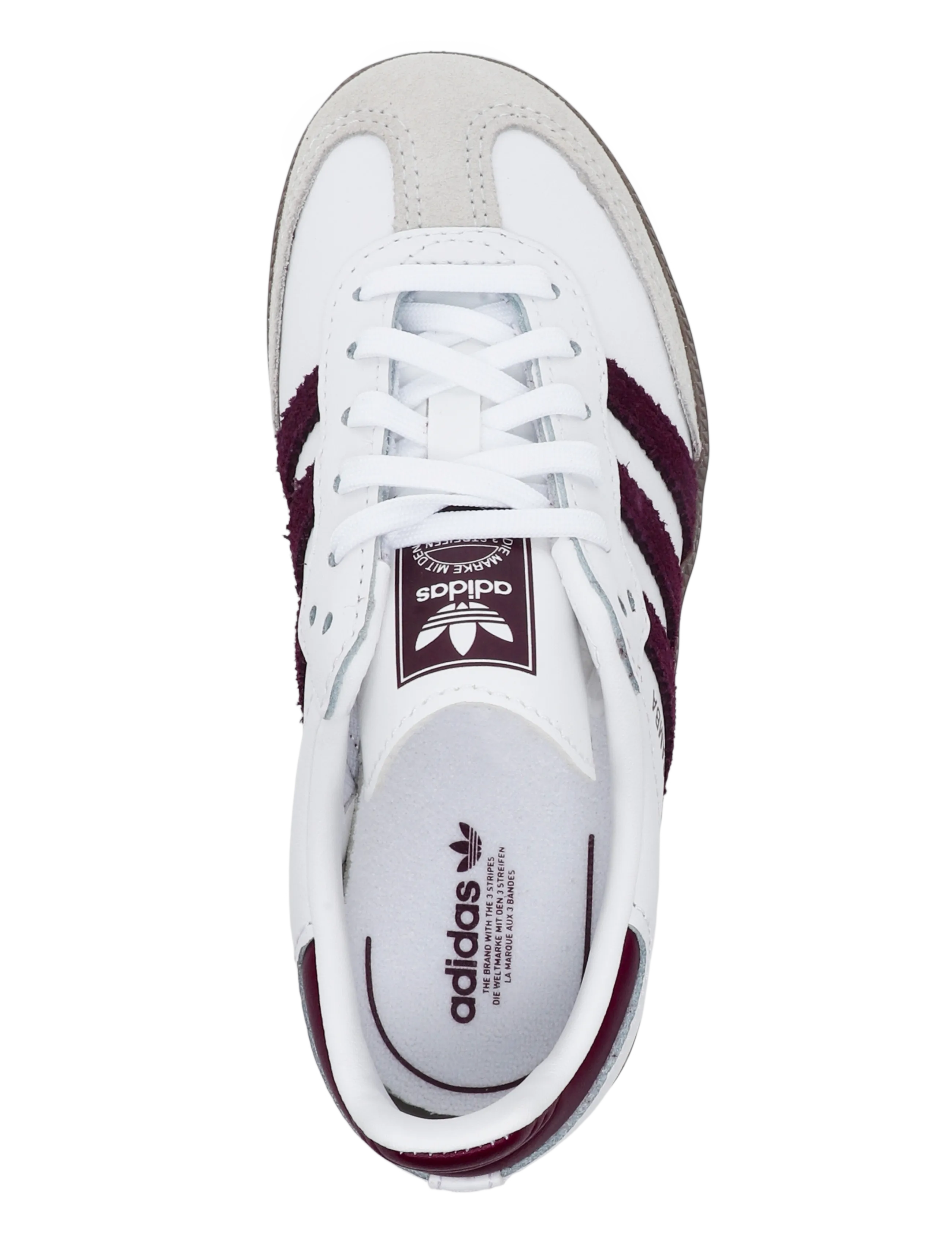 adidas Originals - SAMBA OG C - low-top sneakers - ftwwht/maroon/gum5 - 3