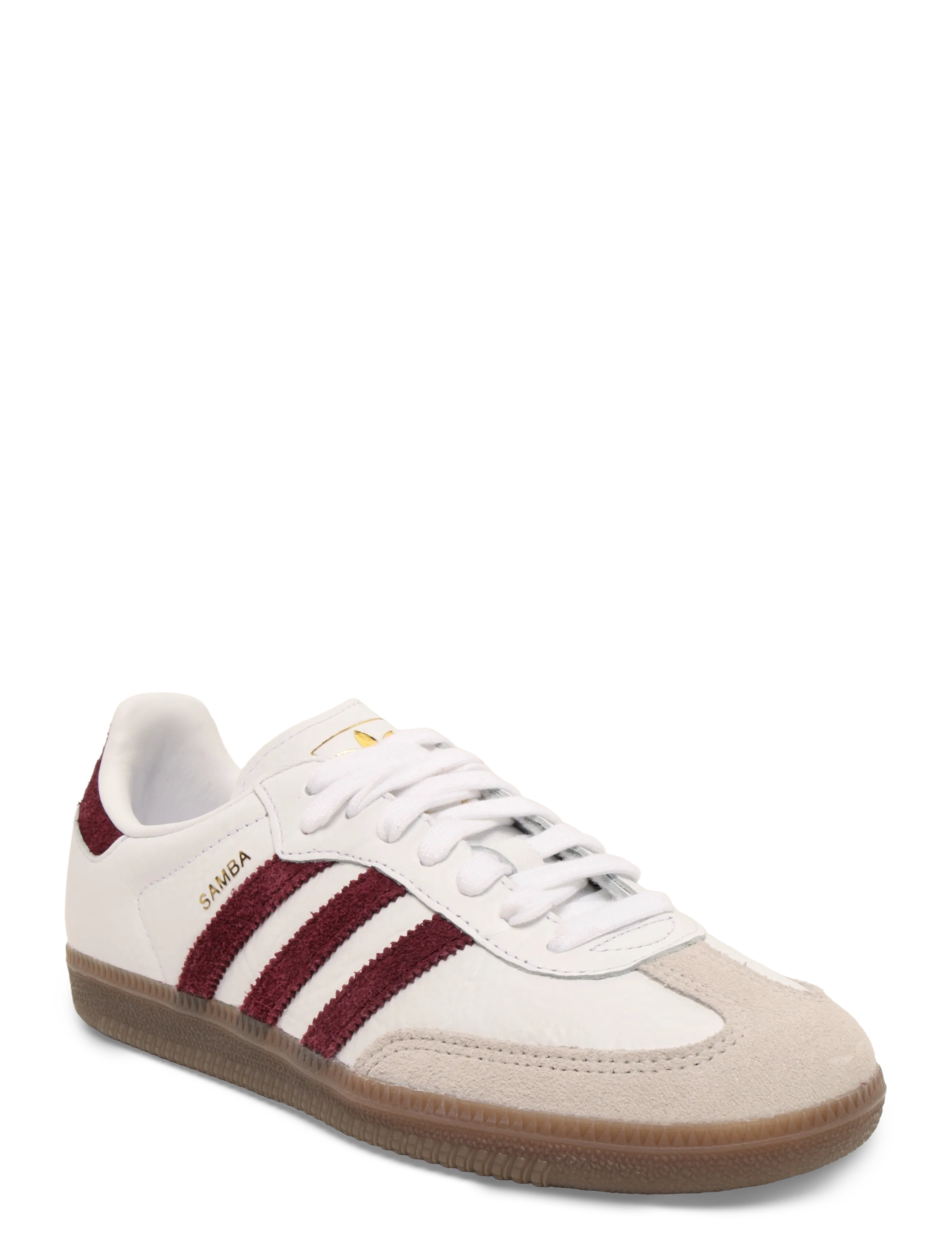 adidas Originals SAMBA OG W - Sneaker - FTWWHT/MAROON/GUM5 / white