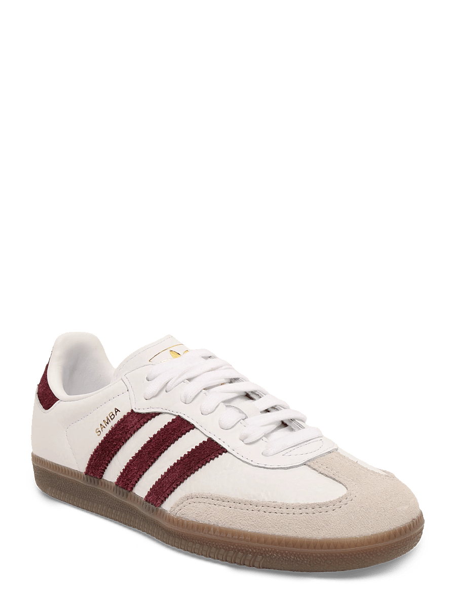 adidas Originals - SAMBA OG W - niedrige sneakers - ftwwht/maroon/gum5 - 0