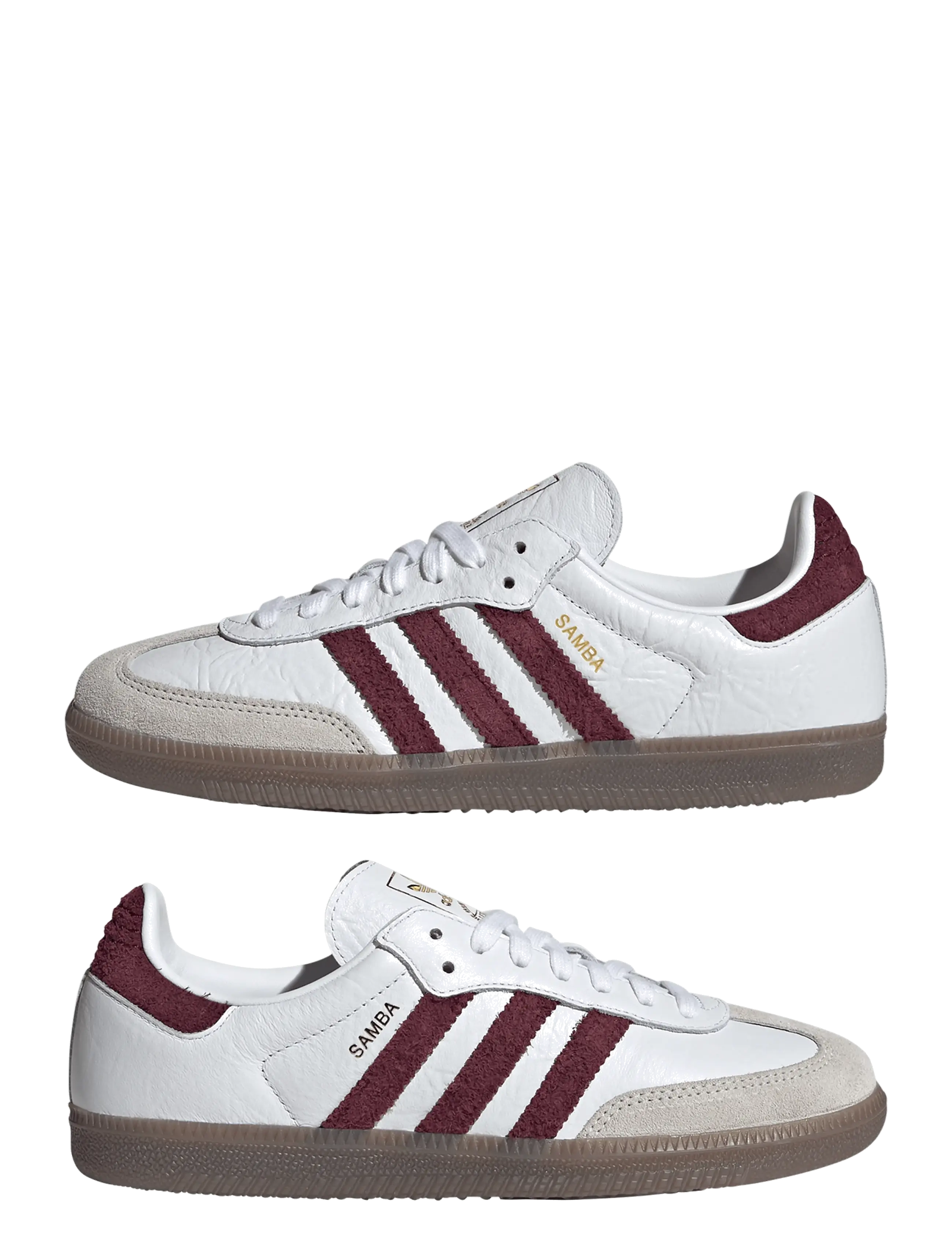 adidas Originals - SAMBA OG W - lave sneakers - ftwwht/maroon/gum5 - 4