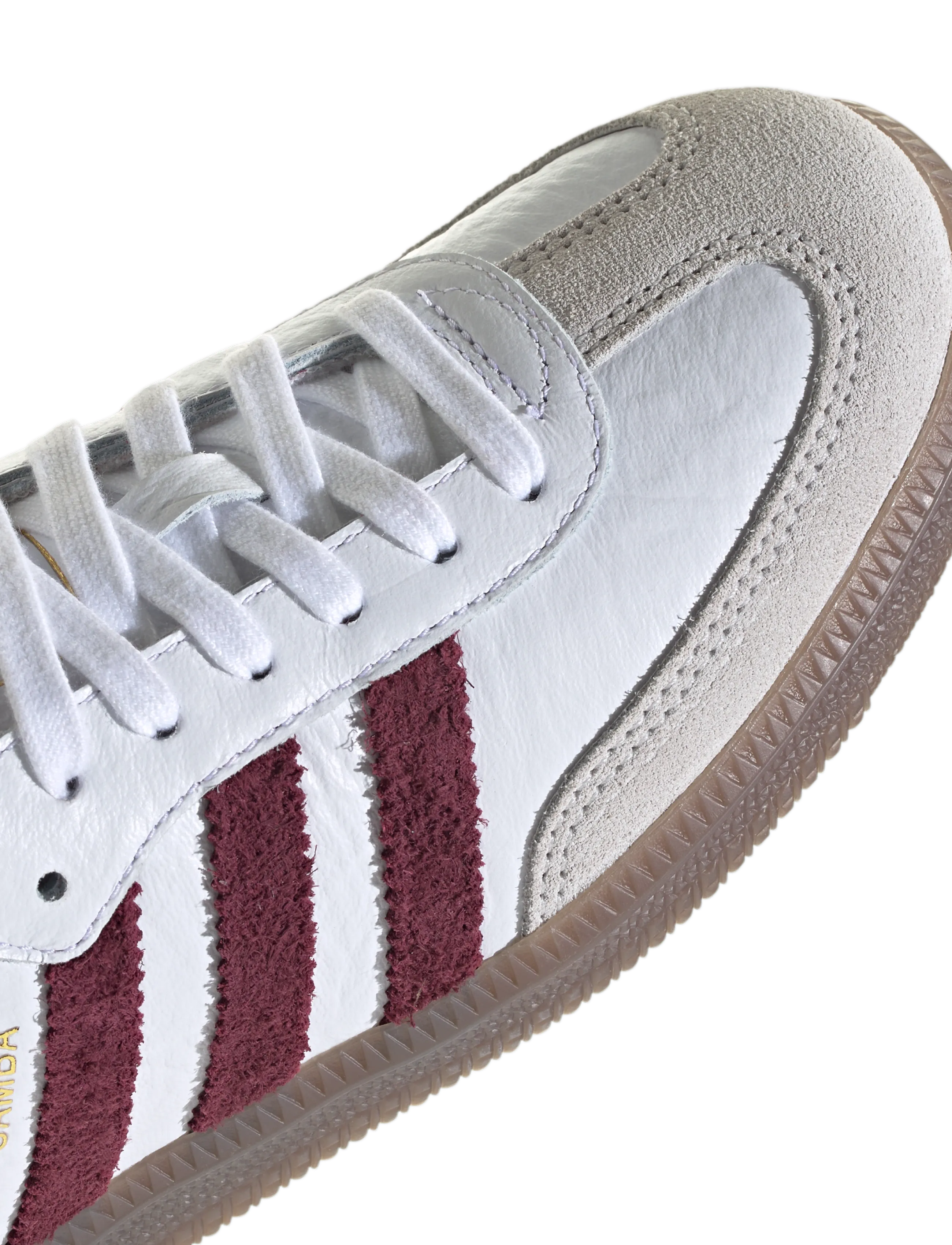 adidas Originals - SAMBA OG W - lave sneakers - ftwwht/maroon/gum5 - 5