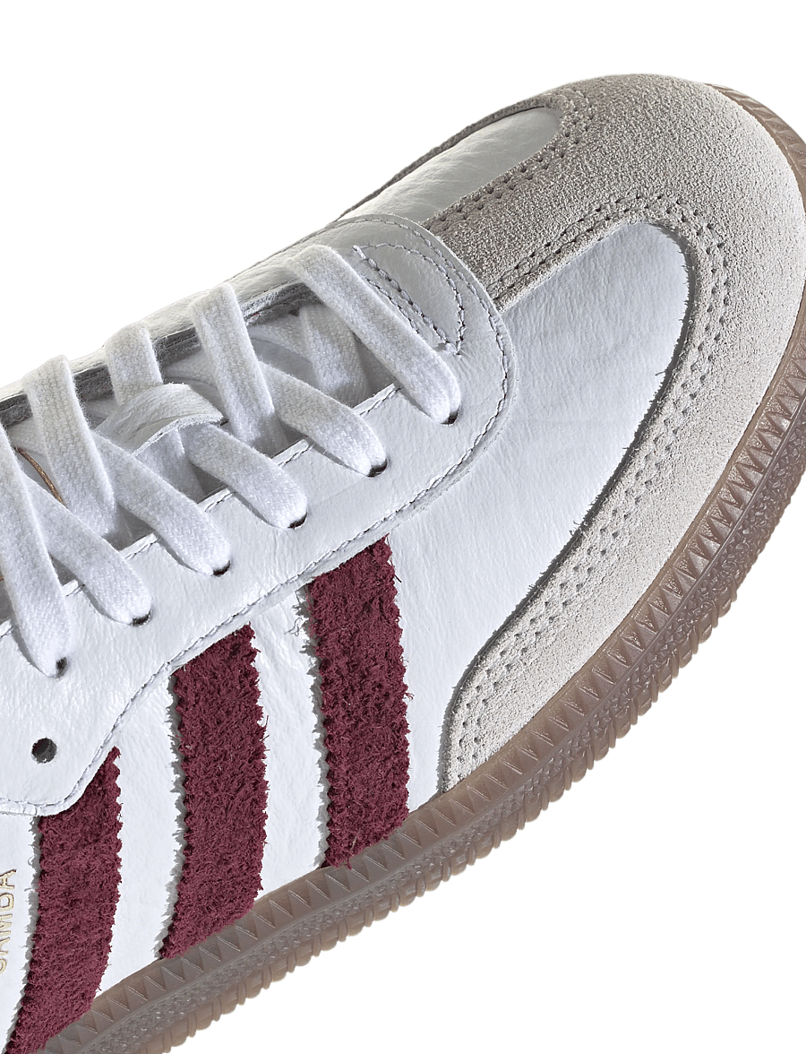 adidas Originals - SAMBA OG W - lave sneakers - ftwwht/maroon/gum5 - 5