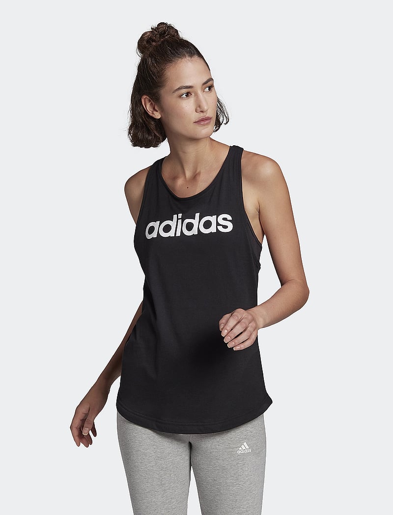 adidas Sportswear - ESSENTIALS LOOSE LOGO TANK TOP - tanktops - black/white - 0