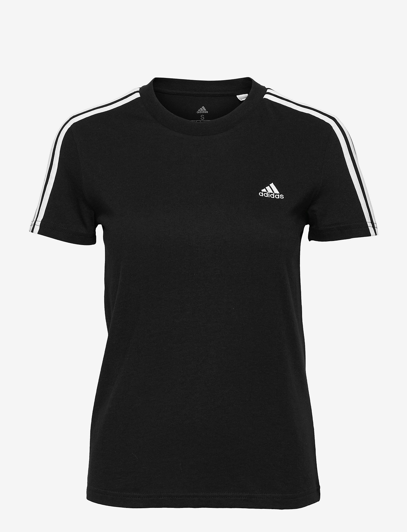 adidas Sportswear - LOUNGEWEAR Essentials Slim 3-Stripes Tee W - t-shirts - black/white - 1