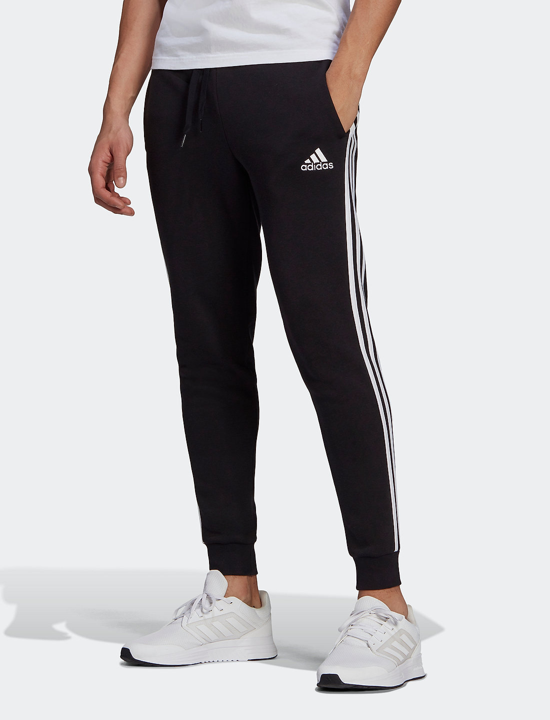 Adidas women's essentials top fleece 3-stripe joggers