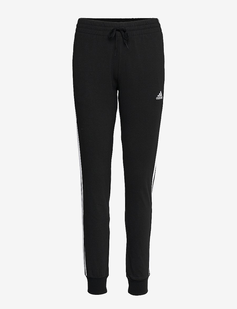 adidas Sportswear - ESSENTIALS SINGLE JERSEY 3-STRIPES PANT - black/white - 1
