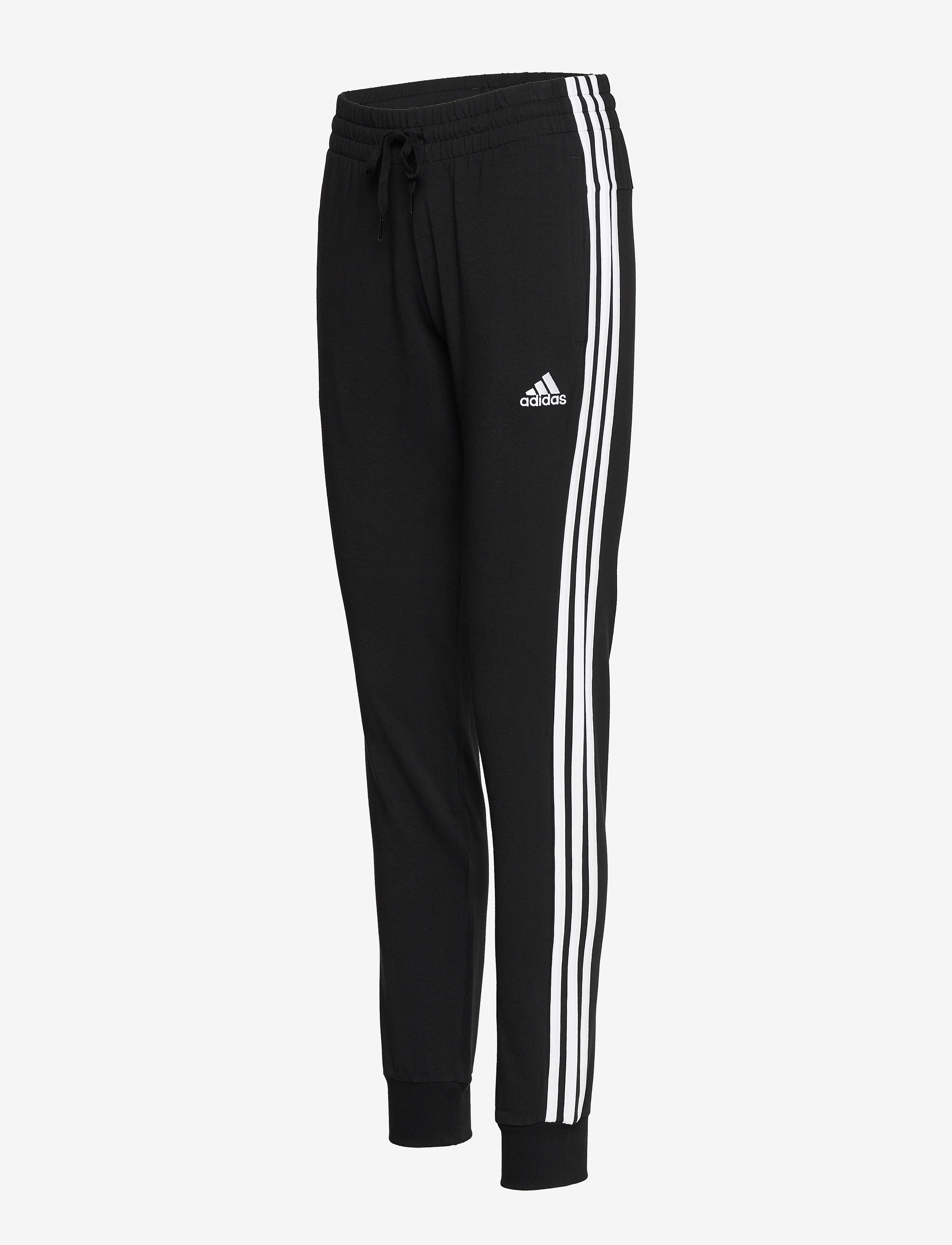 adidas Sportswear - ESSENTIALS SINGLE JERSEY 3-STRIPES PANT - black/white - 4