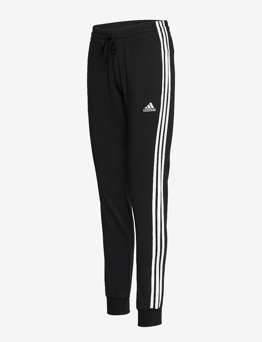 adidas Sportswear - ESSENTIALS SINGLE JERSEY 3-STRIPES PANT - black/white - 4