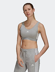 adidas Sportswear - W 3S CRO - liemenėlės, dėvimos po berankoviais marškinėliais - mgreyh/white - 2