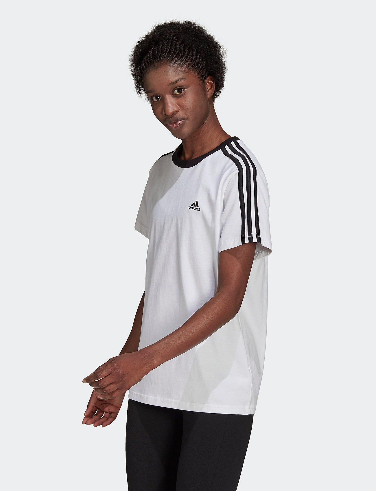 adidas Sportswear - ESSENTIALS 3-STRIPES T-SHIRT - t-shirts - white/black - 0