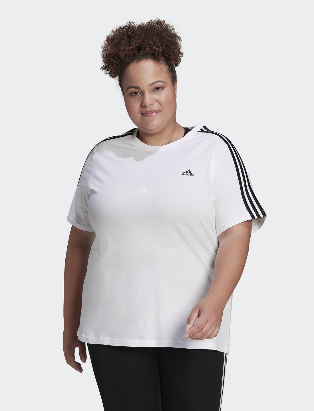 adidas Sportswear Essentials Slim 3 stripes T shirt plus Size T shirts Boozt