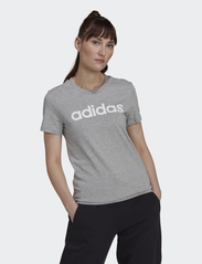 adidas Sportswear - ESSENTIALS SLIM LOGO T-SHIRT - laagste prijzen - mgreyh/white - 2