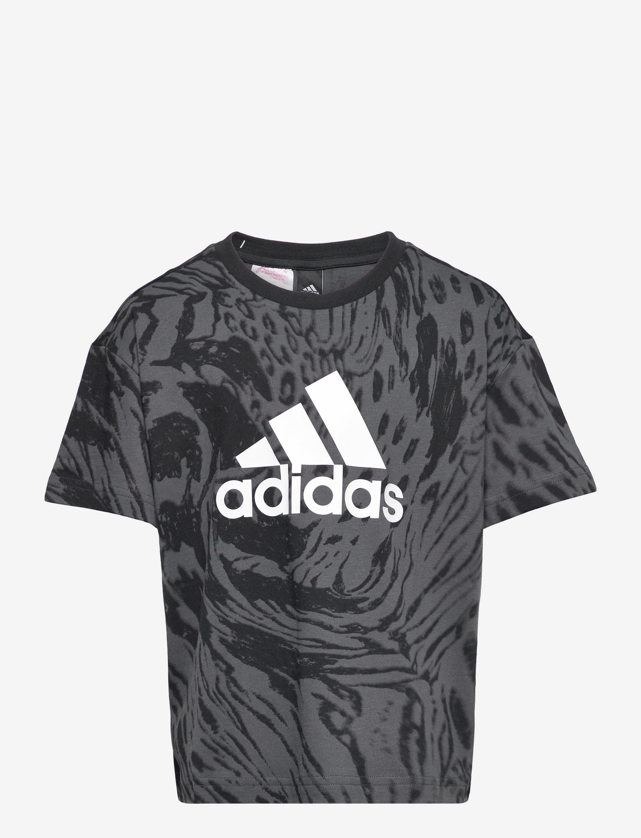 adidas Sportswear - Future Icons Hybrid Animal Print Cotton Regular T-Shirt - t-krekli ar īsām piedurknēm - gresix/black/white - 0