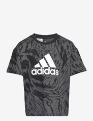 adidas Sportswear - Future Icons Hybrid Animal Print Cotton Regular T-Shirt - lyhythihaiset t-paidat - gresix/black/white - 0