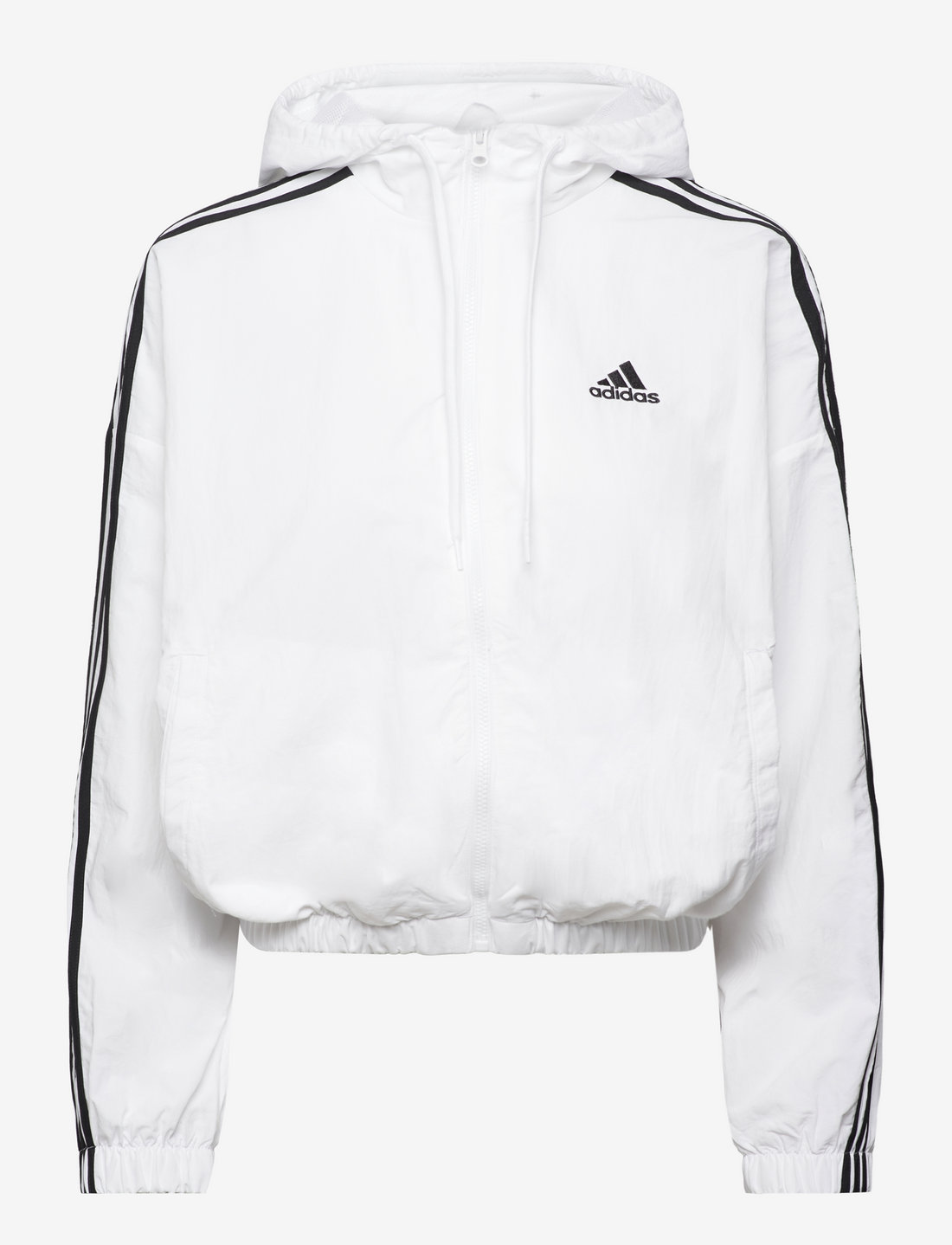 Adidas white windbreaker jacket hot sale