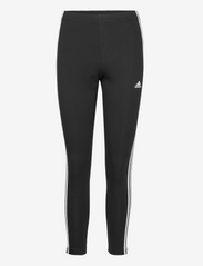 Essentials 3-Stripes High-Waisted Single Jersey Leggings - BLACK/WHITE