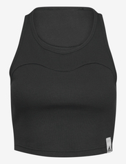 adidas Sportswear - W LNG RIB TANK - sport-bh: låg support - black - 0