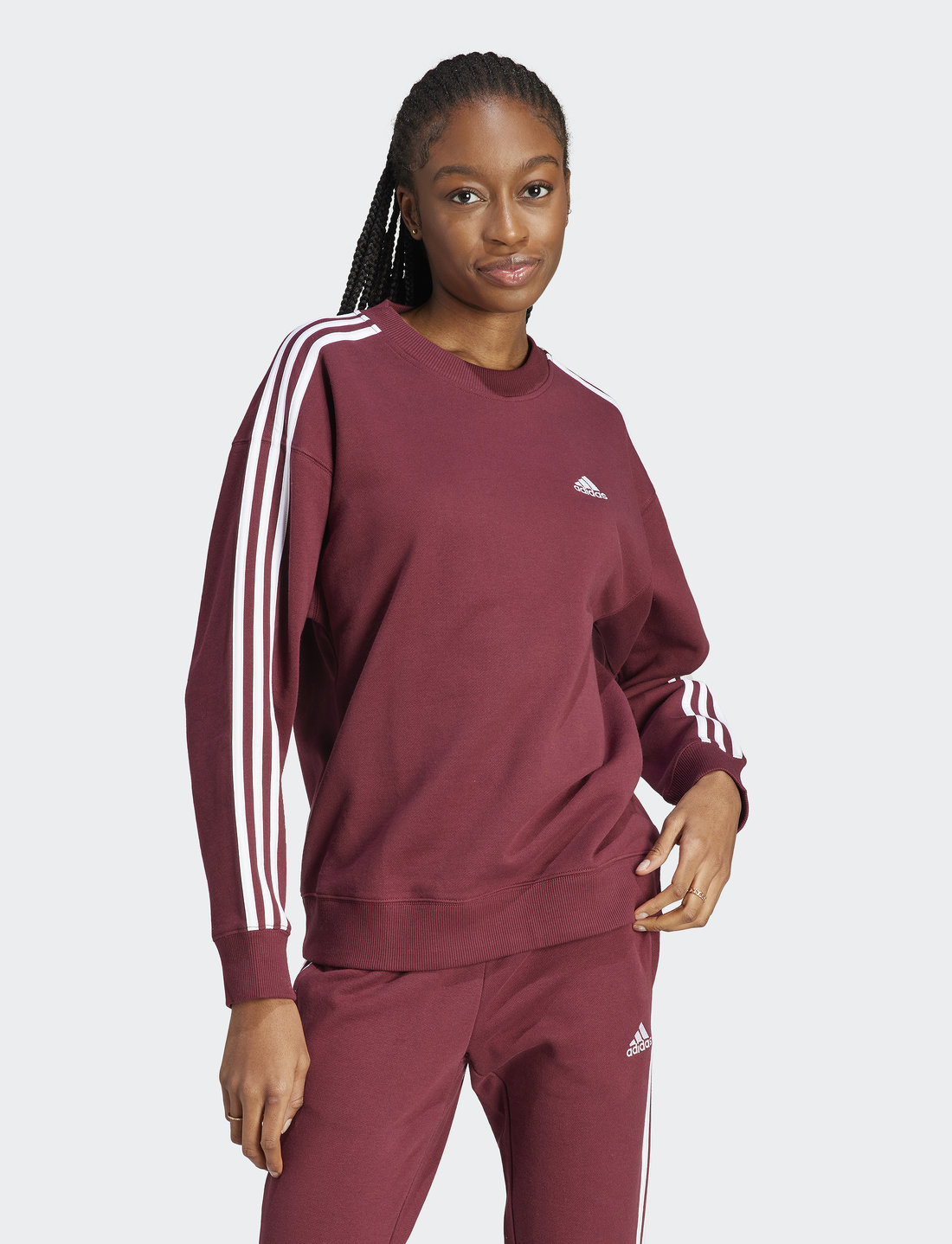 Adidas essential 3 stripe top sweatshirt