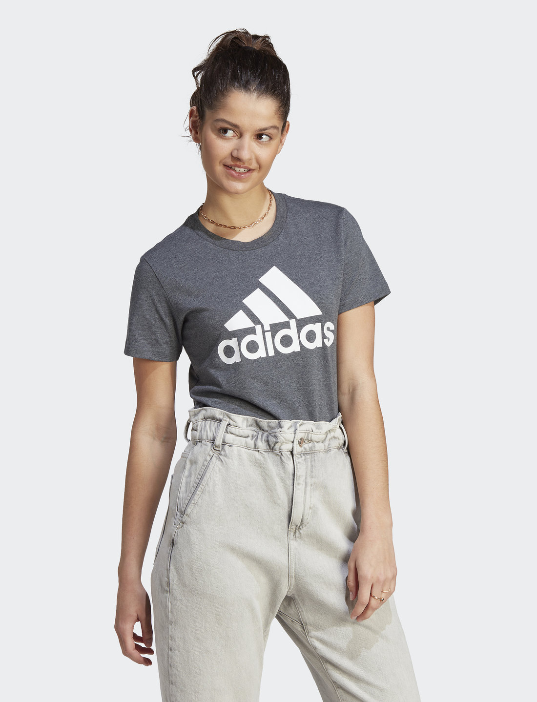 Grey adidas sales t shirt women's