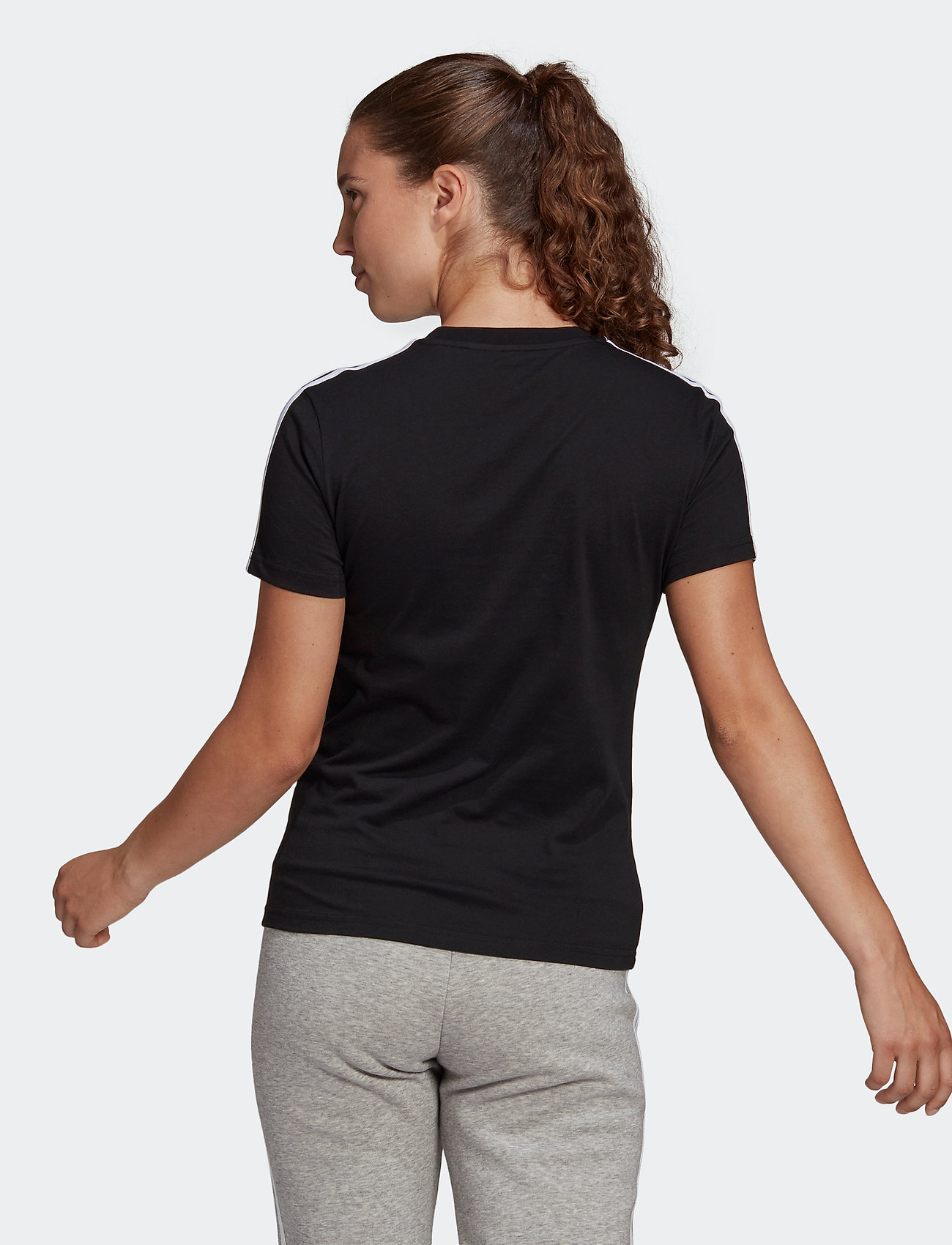 adidas Sportswear - LOUNGEWEAR Essentials Slim 3-Stripes Tee W - t-shirts - black/white - 3