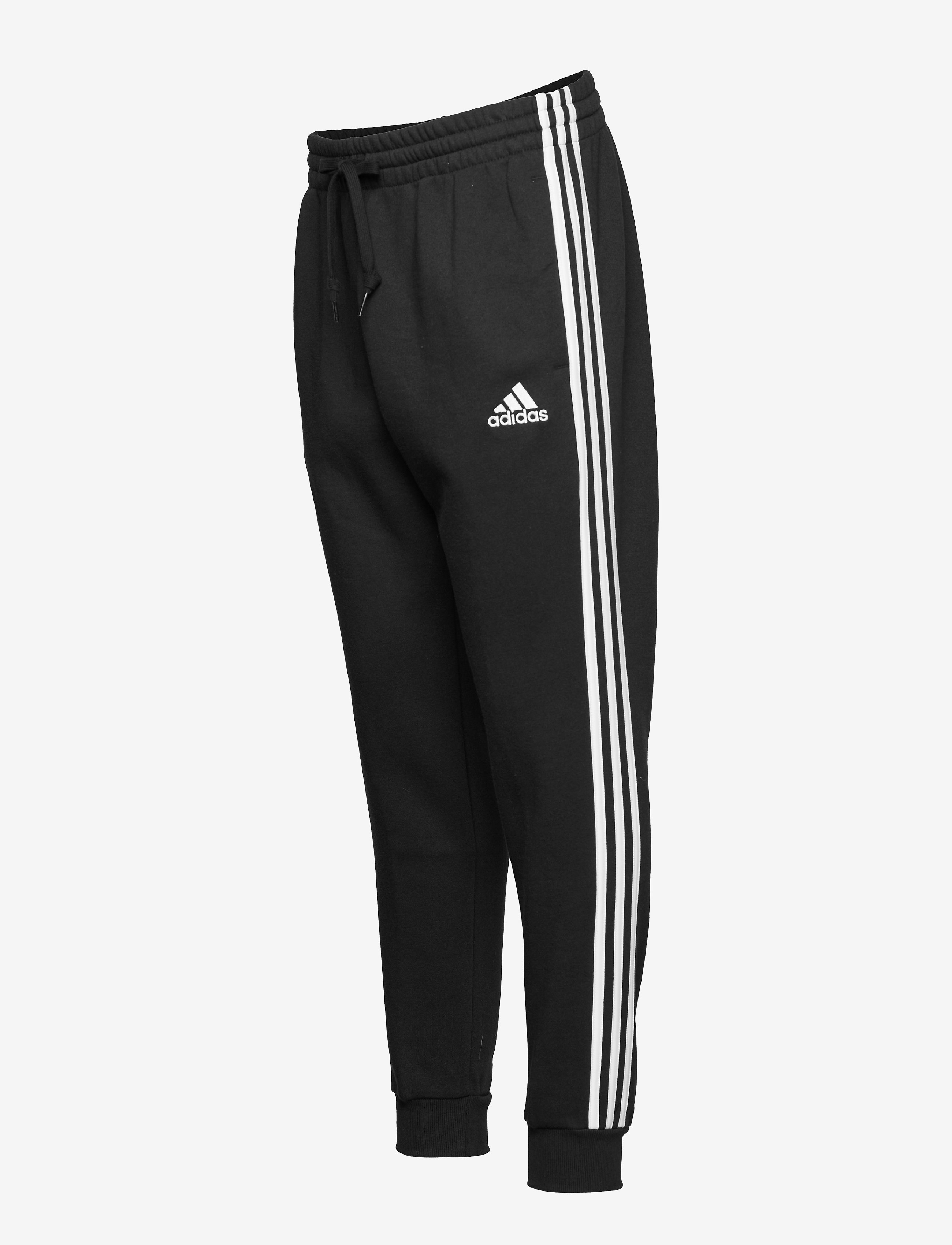 adidas Sportswear - Essentials Fleece Fitted 3-Stripes Joggers - black/white - 3