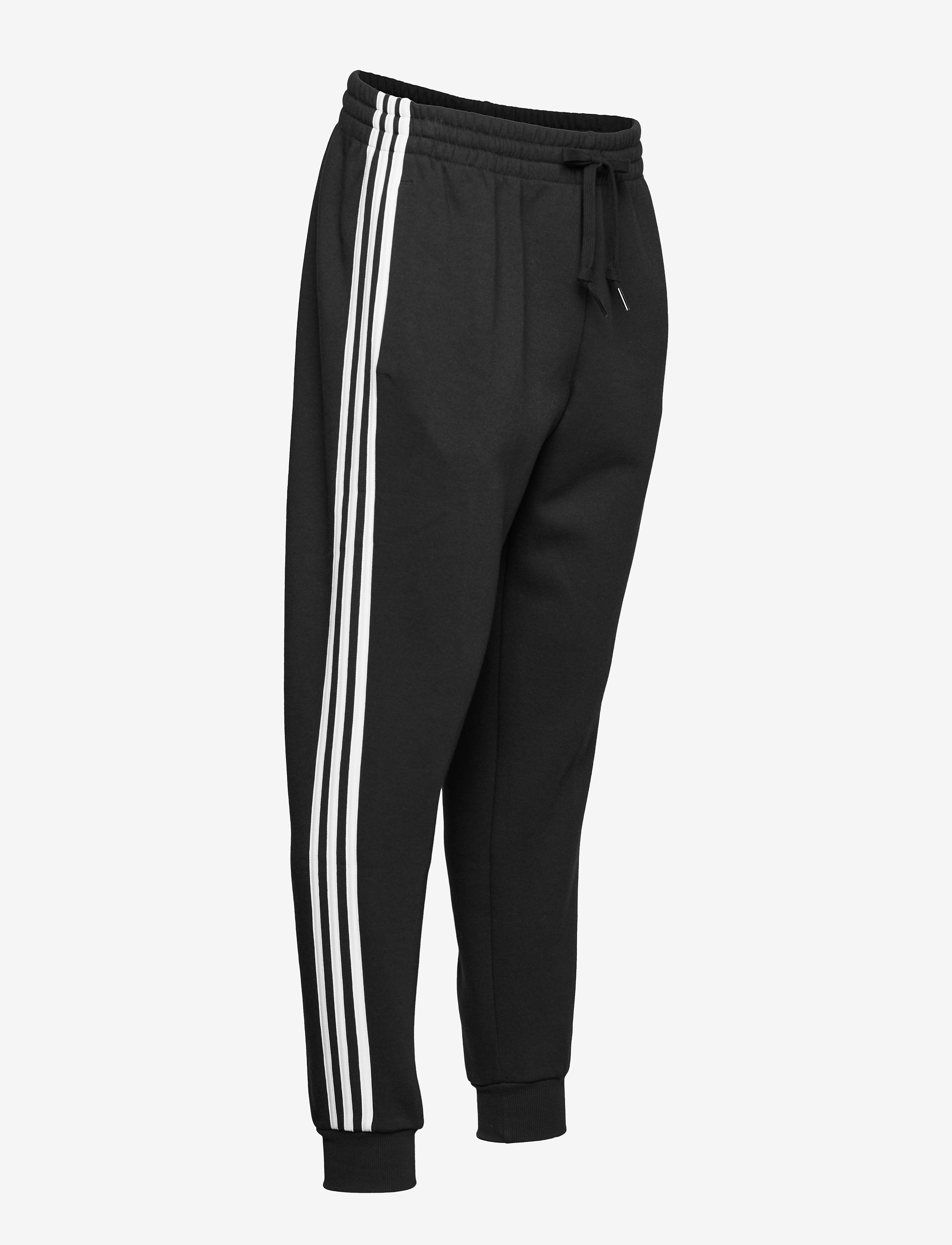 adidas Sportswear - Essentials Fleece Fitted 3-Stripes Joggers - black/white - 4
