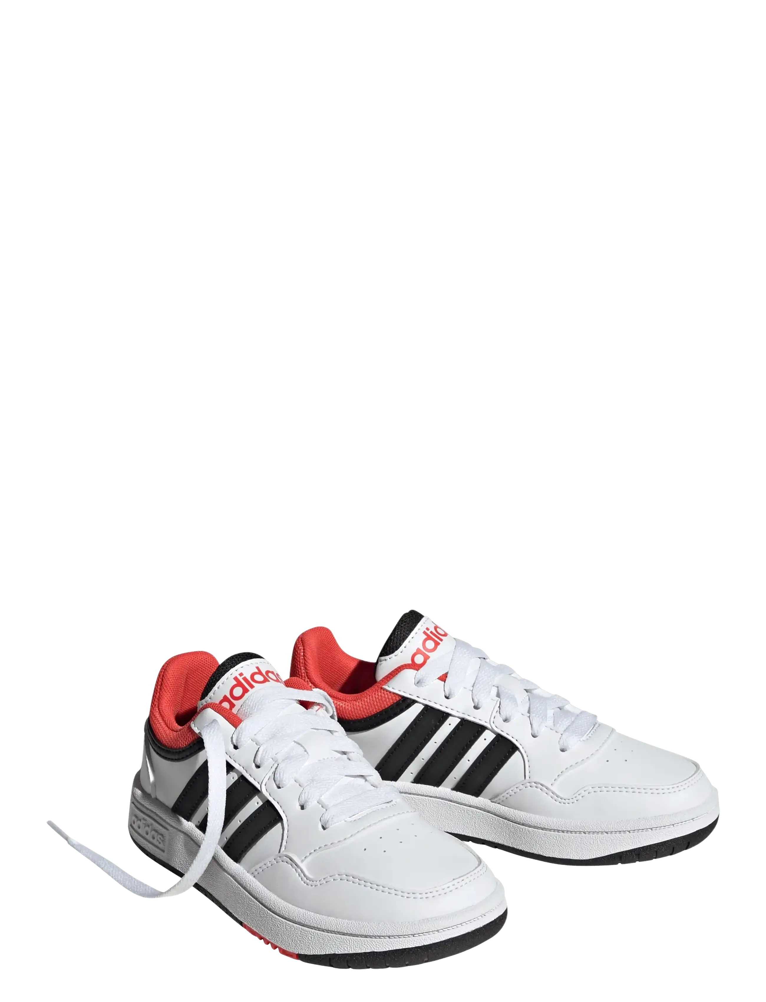 adidas Sportswear HOOPS 3.0 K - Sko - FTWWHT/CBLACK/BRIRED / white