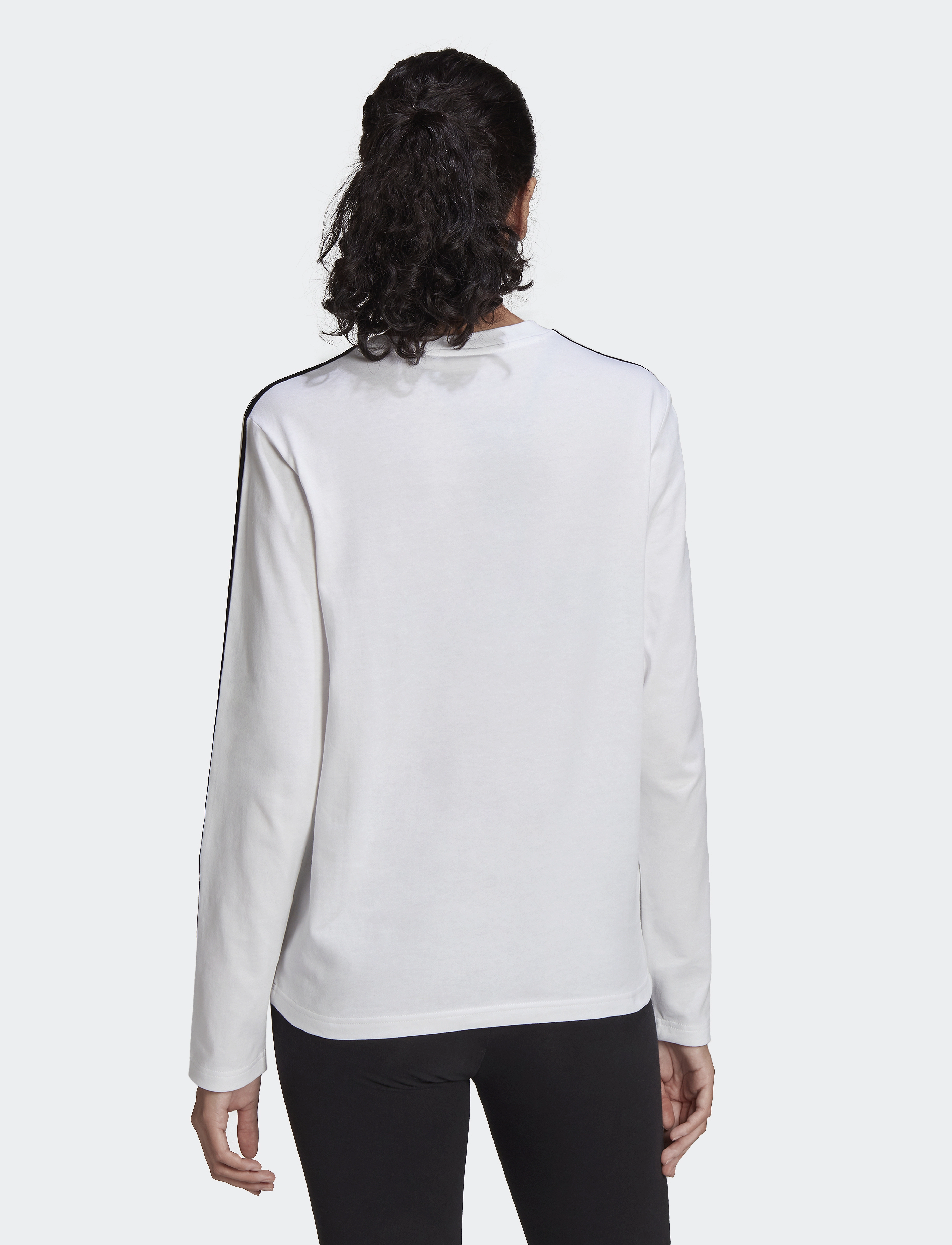 adidas Sportswear - Essentials 3-Stripes Long-Sleeve Top - white/black - 3