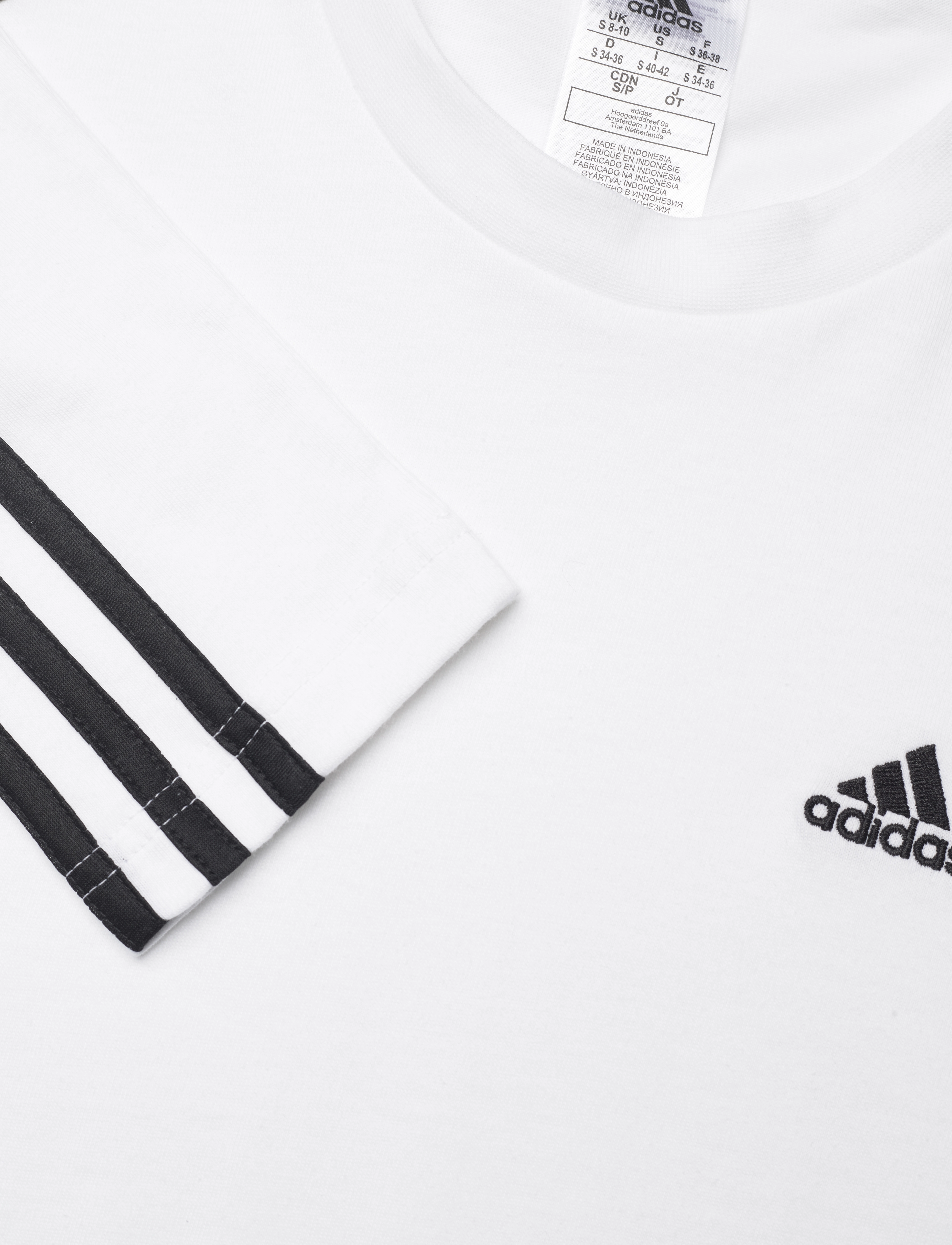 adidas Sportswear - Essentials 3-Stripes Long-Sleeve Top - white/black - 4