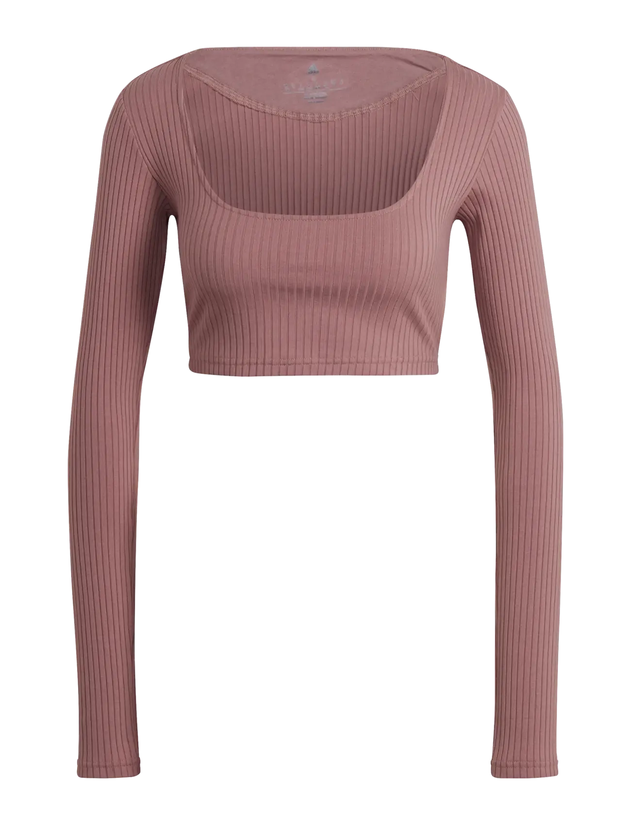 Studio Lounge Ribbed Cropped Long-Sleeve Top - WONOXI