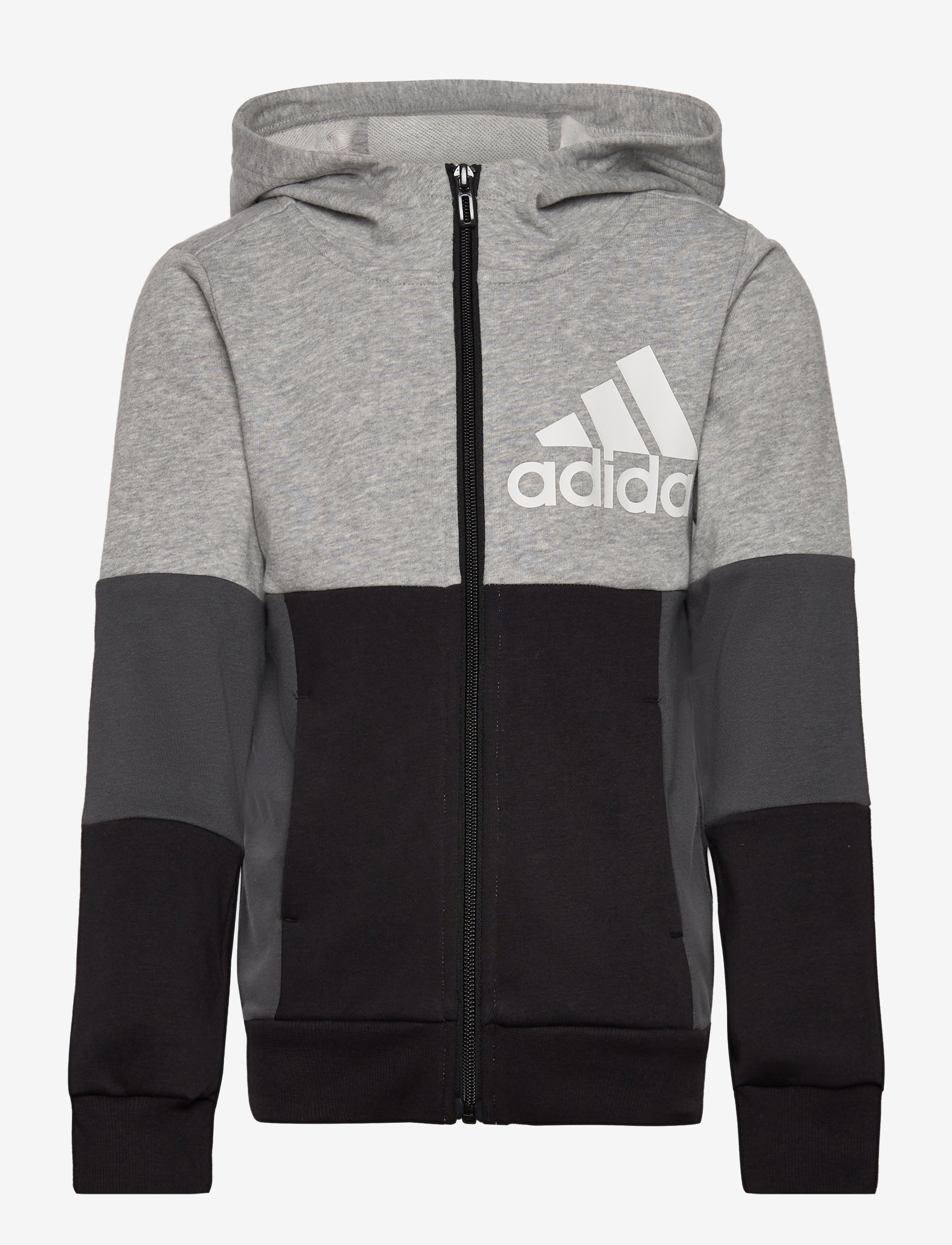 adidas Sportswear - Colourblock Full-Zip Hoodie - mgreyh/white/black - 1