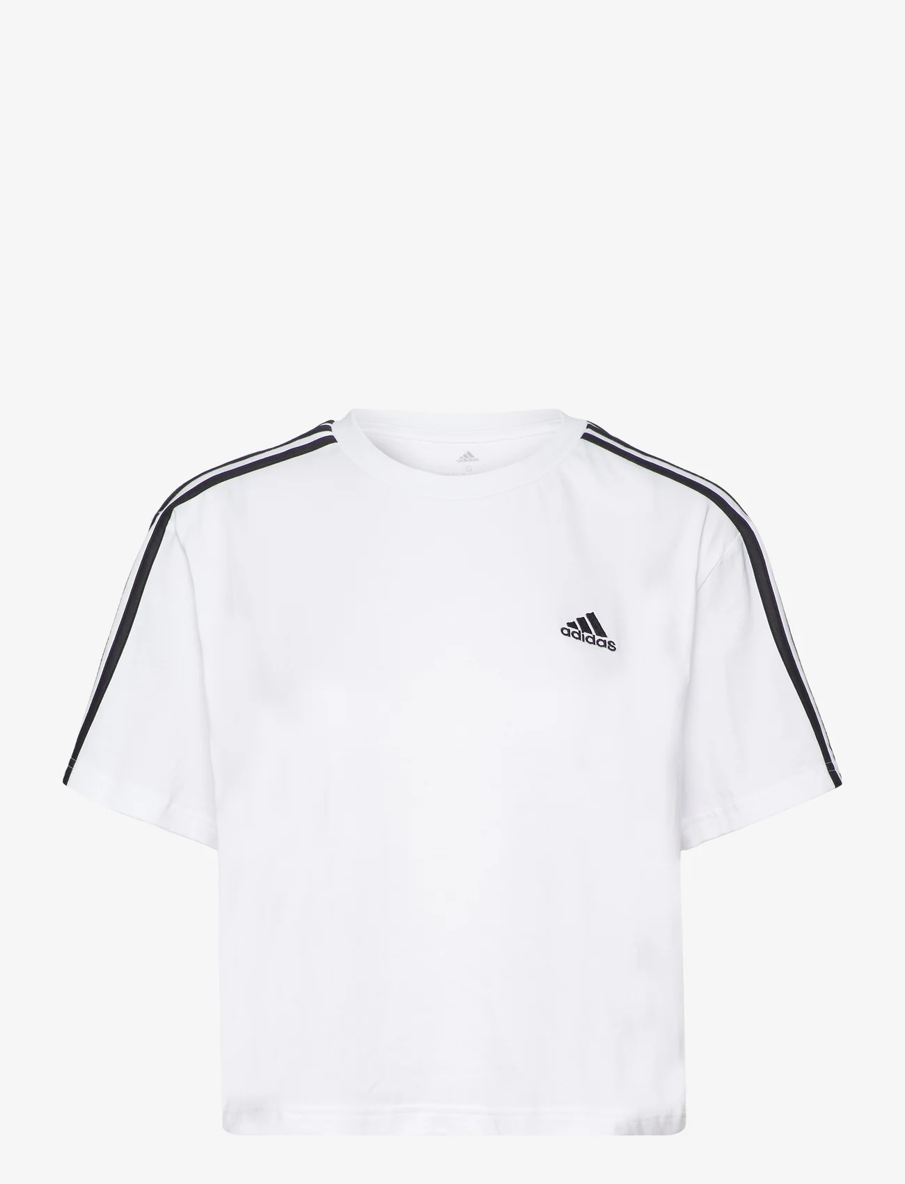 adidas Sportswear - Essentials 3-Stripes Single Jersey Crop Top - laagste prijzen - white/black - 0