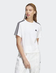 adidas Sportswear - Essentials 3-Stripes Single Jersey Crop Top - laagste prijzen - white/black - 2