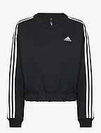 Essentials 3-Stripes Crop Sweatshirt - BLACK/WHITE