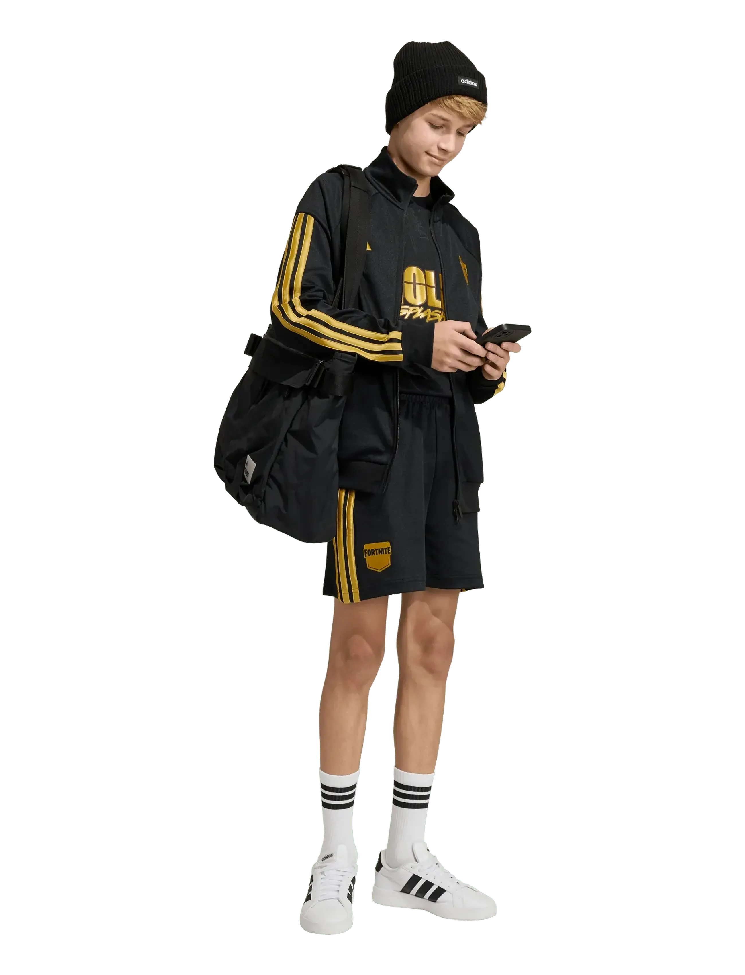 adidas Sportswear J FN TT - Sweatshirts & Kapuzenpullover - BLACK/GOLDMT / black