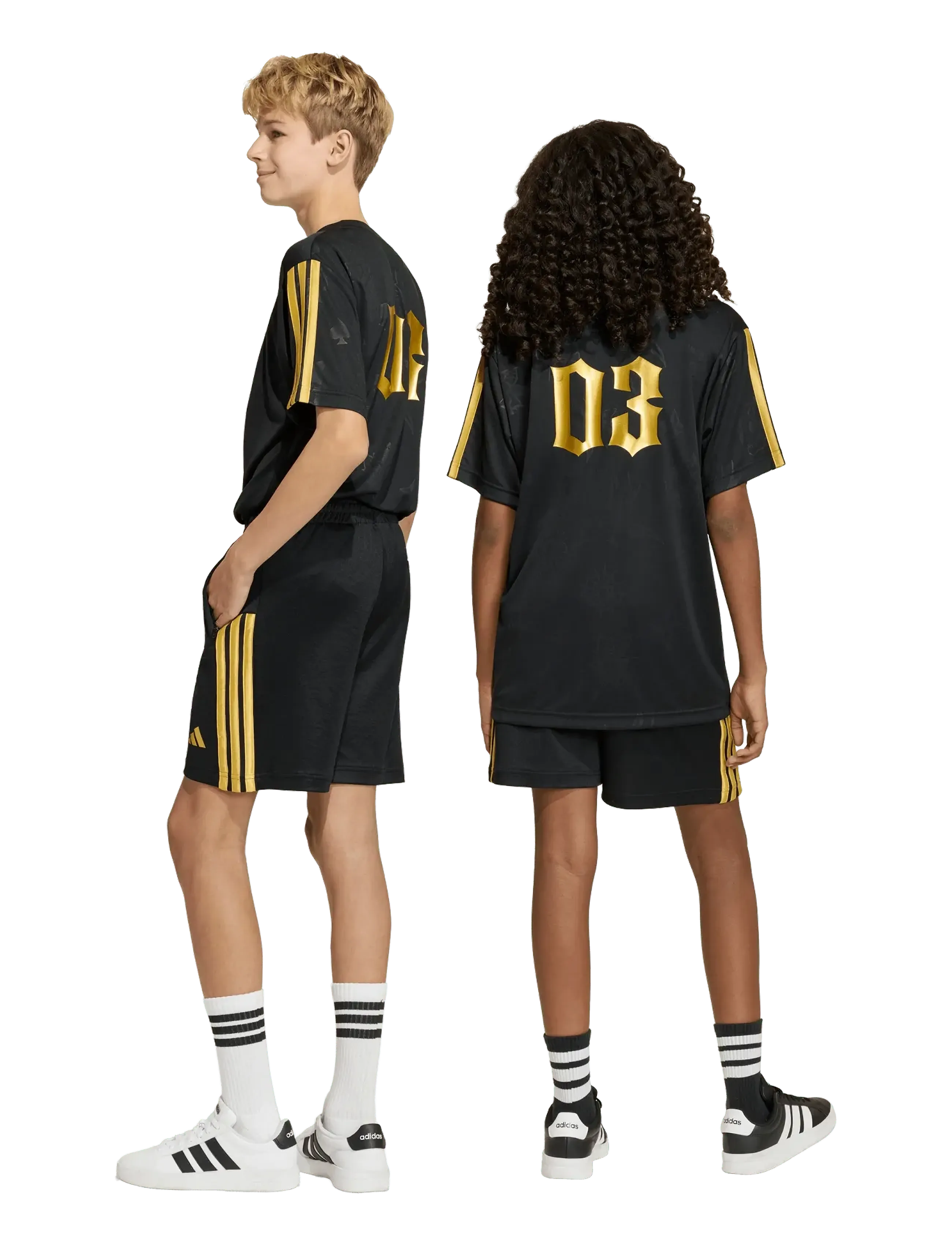 adidas Sportswear - J FN SHRT - black/goldmt - 2