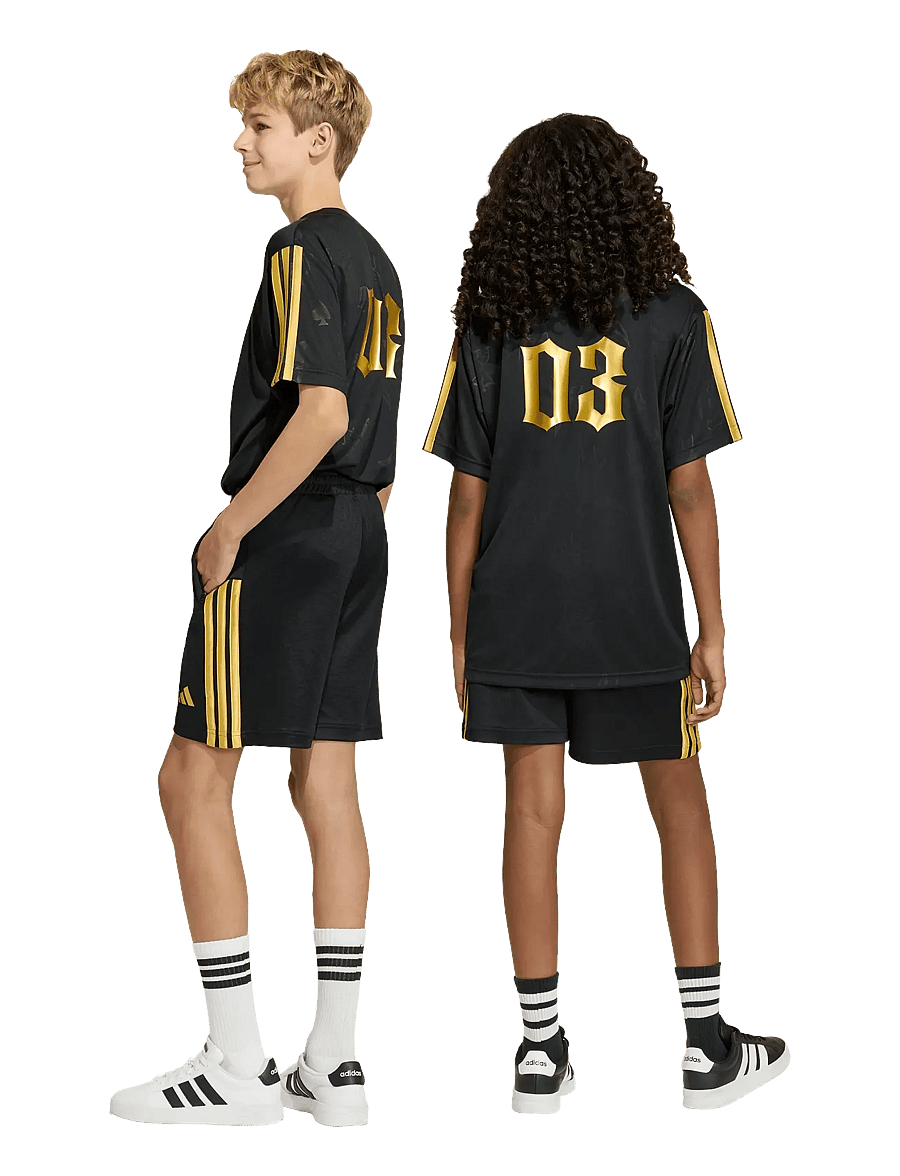 adidas Sportswear - J FN SHRT - sportimise püksid - black/goldmt - 2